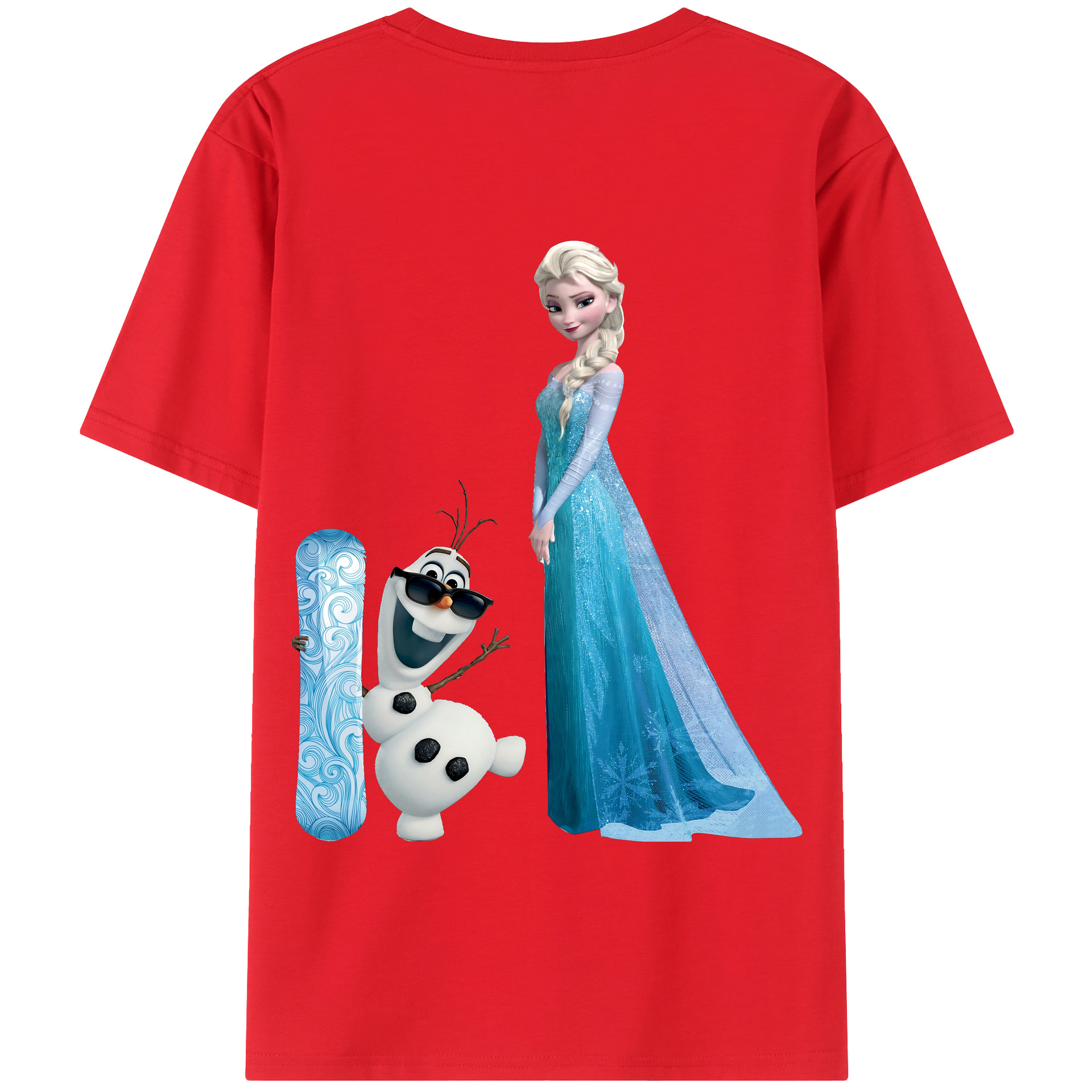 （画像用） アナと雪の女王 アンナ エルサ Frozen Anna Elsa 綿100％半袖Tシャツ（背面プリント）
