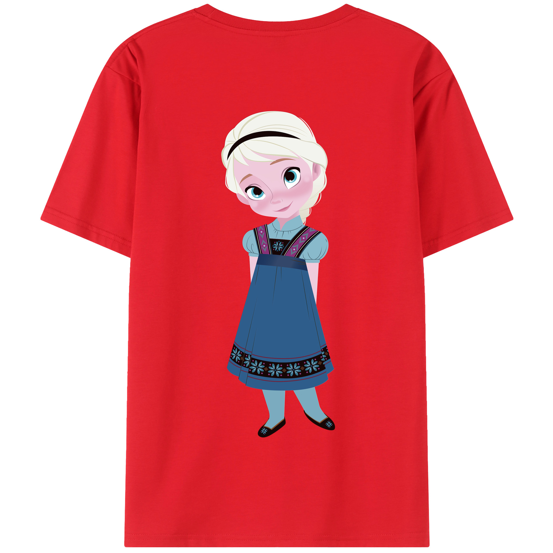 （画像用） アナと雪の女王 アンナ エルサ Frozen Anna Elsa 綿100％半袖Tシャツ（背面プリント）