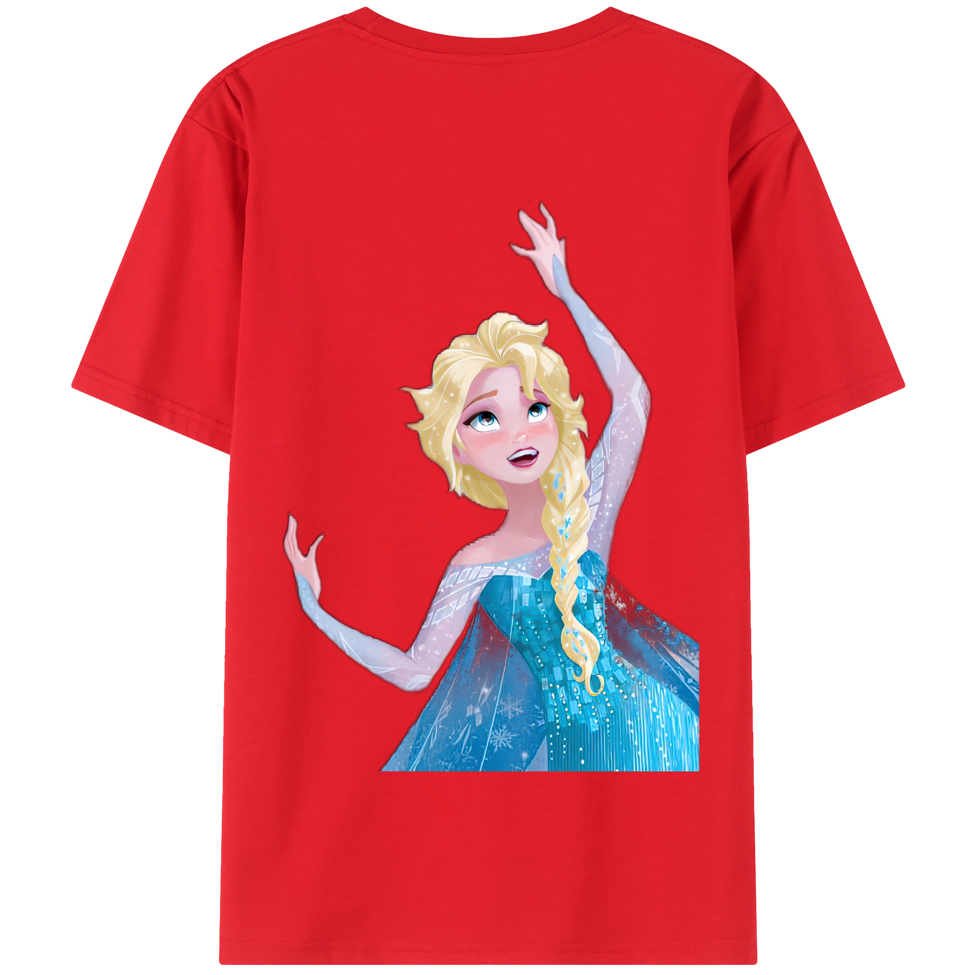 （画像用） アナと雪の女王 アンナ エルサ Frozen Anna Elsa 綿100％半袖Tシャツ（背面プリント）