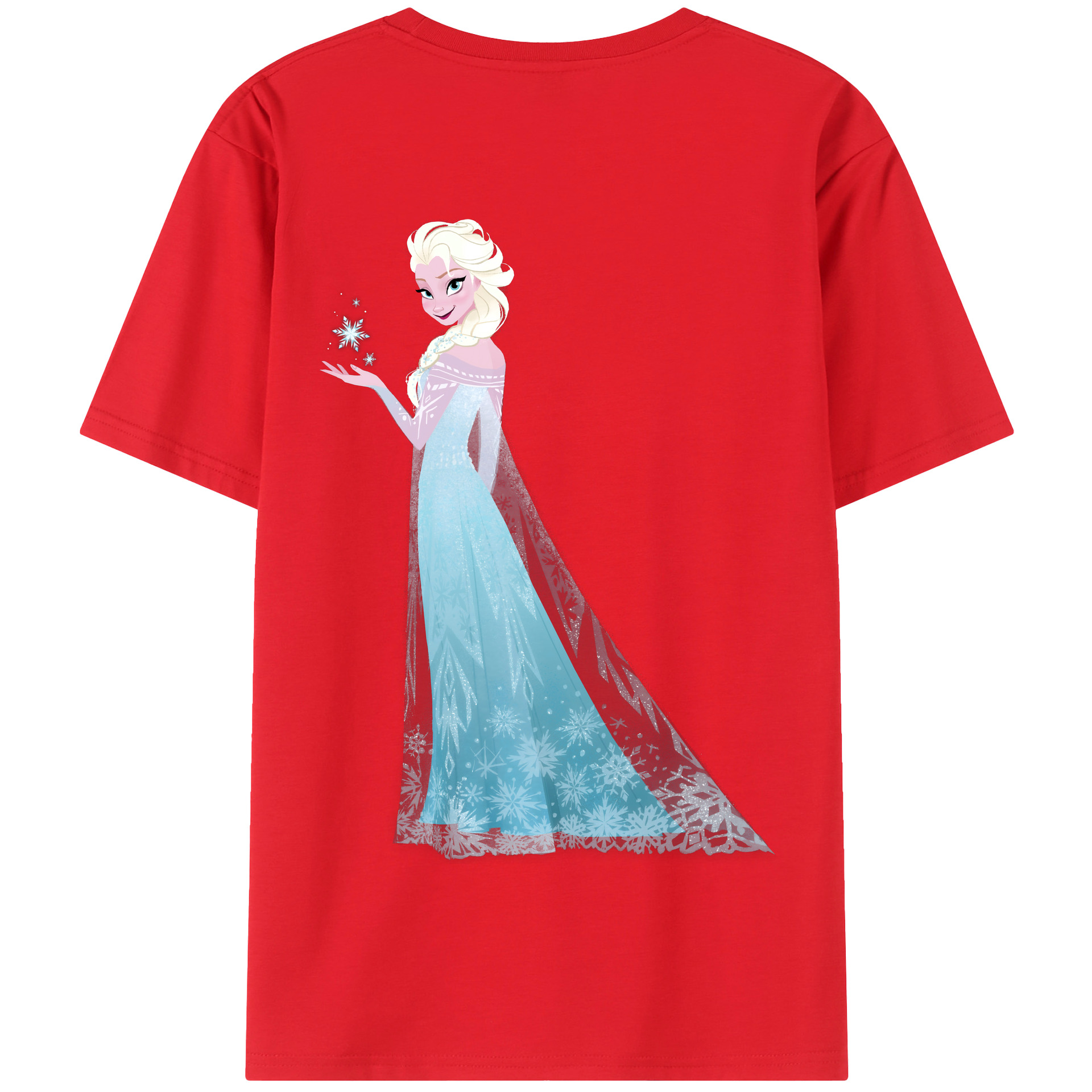 （画像用） アナと雪の女王 アンナ エルサ Frozen Anna Elsa 綿100％半袖Tシャツ（背面プリント）