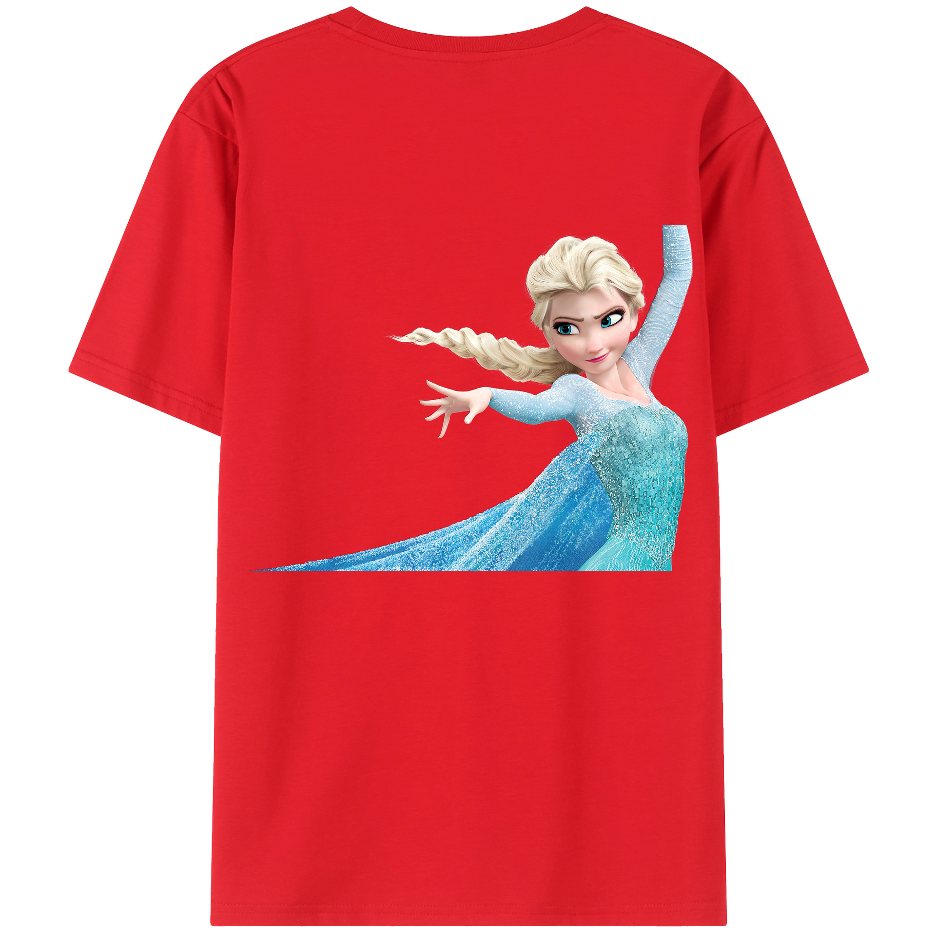 （画像用） アナと雪の女王 アンナ エルサ Frozen Anna Elsa 綿100％半袖Tシャツ（背面プリント）