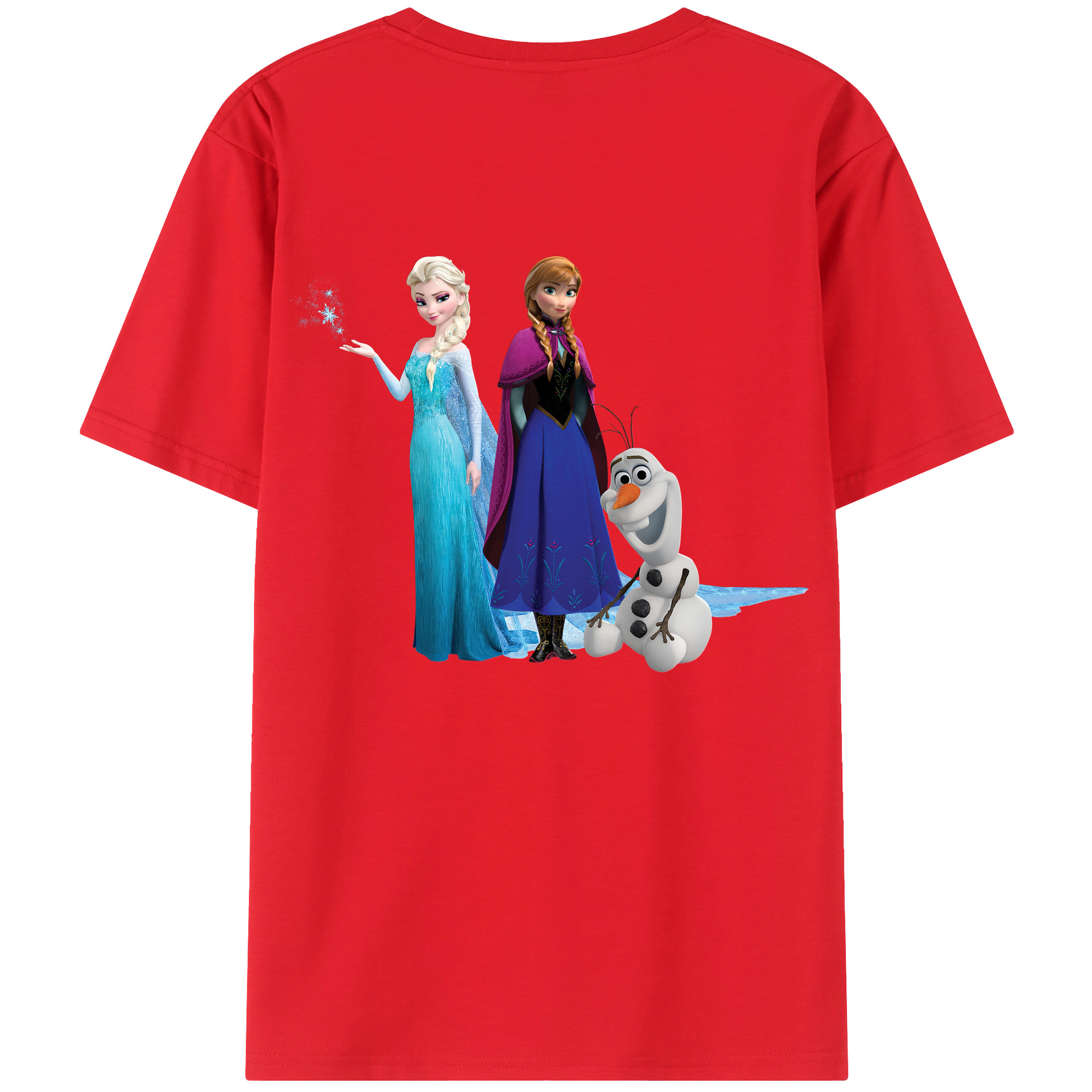 （画像用） アナと雪の女王 アンナ エルサ Frozen Anna Elsa 綿100％半袖Tシャツ（背面プリント）
