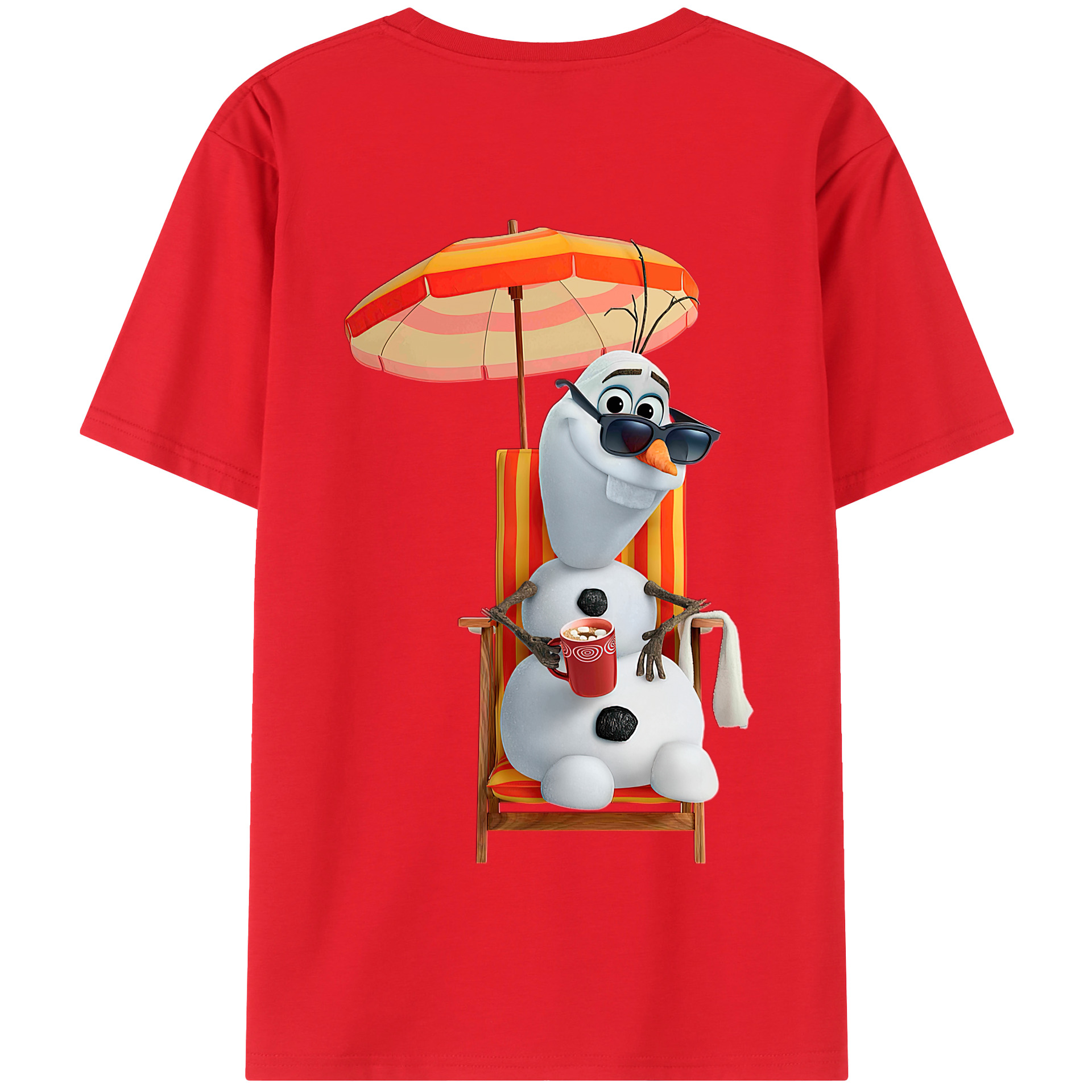 （画像用） アナと雪の女王 アンナ エルサ Frozen Anna Elsa 綿100％半袖Tシャツ（背面プリント）