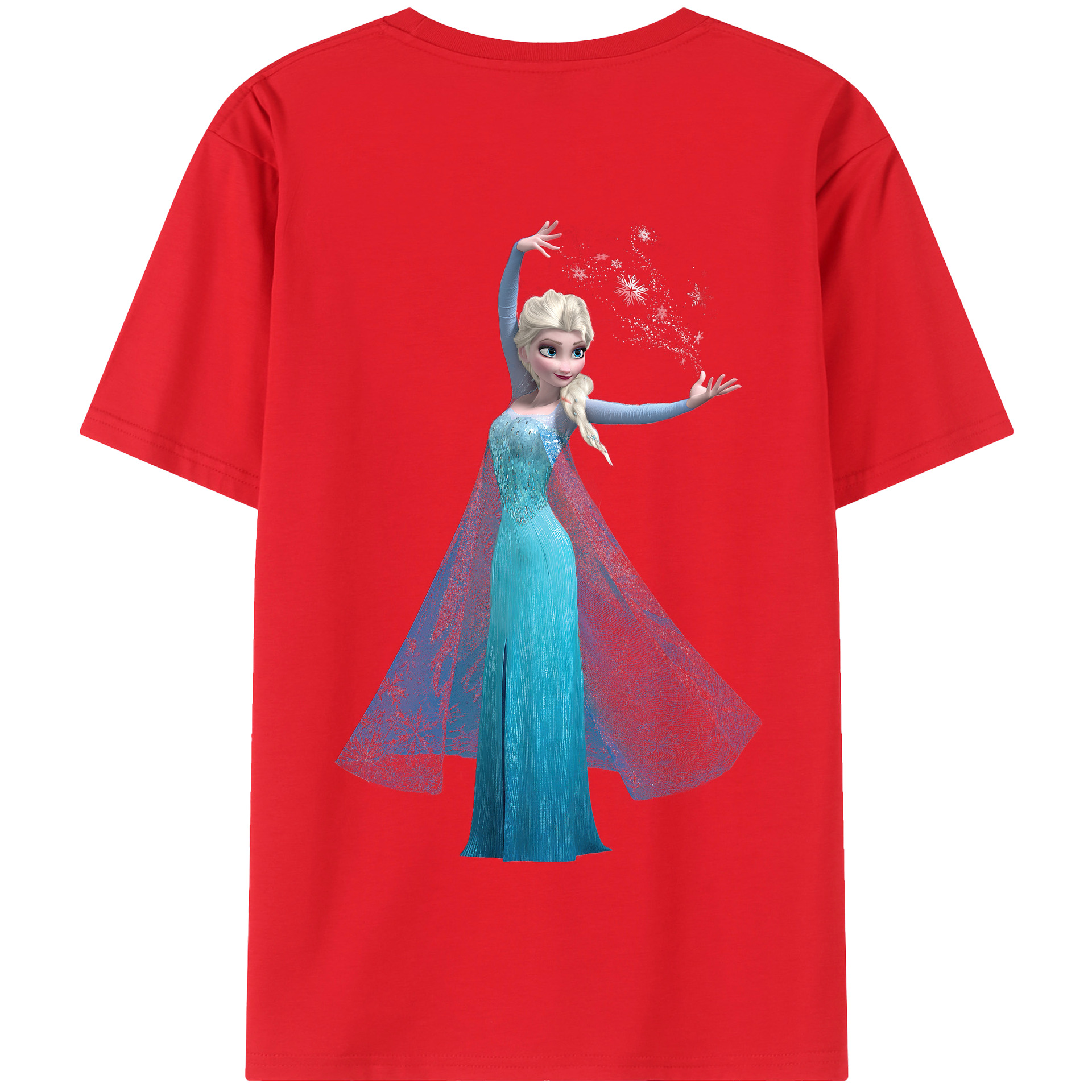 （画像用） アナと雪の女王 アンナ エルサ Frozen Anna Elsa 綿100％半袖Tシャツ（背面プリント）