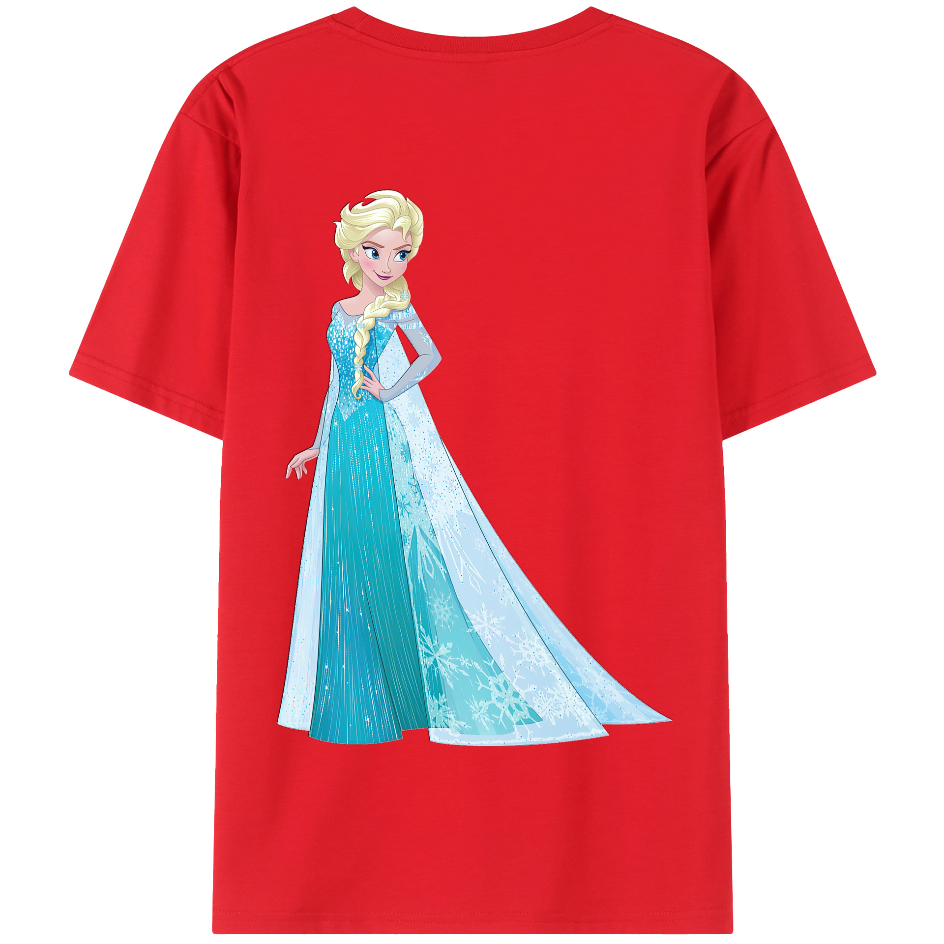 （画像用） アナと雪の女王 アンナ エルサ Frozen Anna Elsa 綿100％半袖Tシャツ（背面プリント）