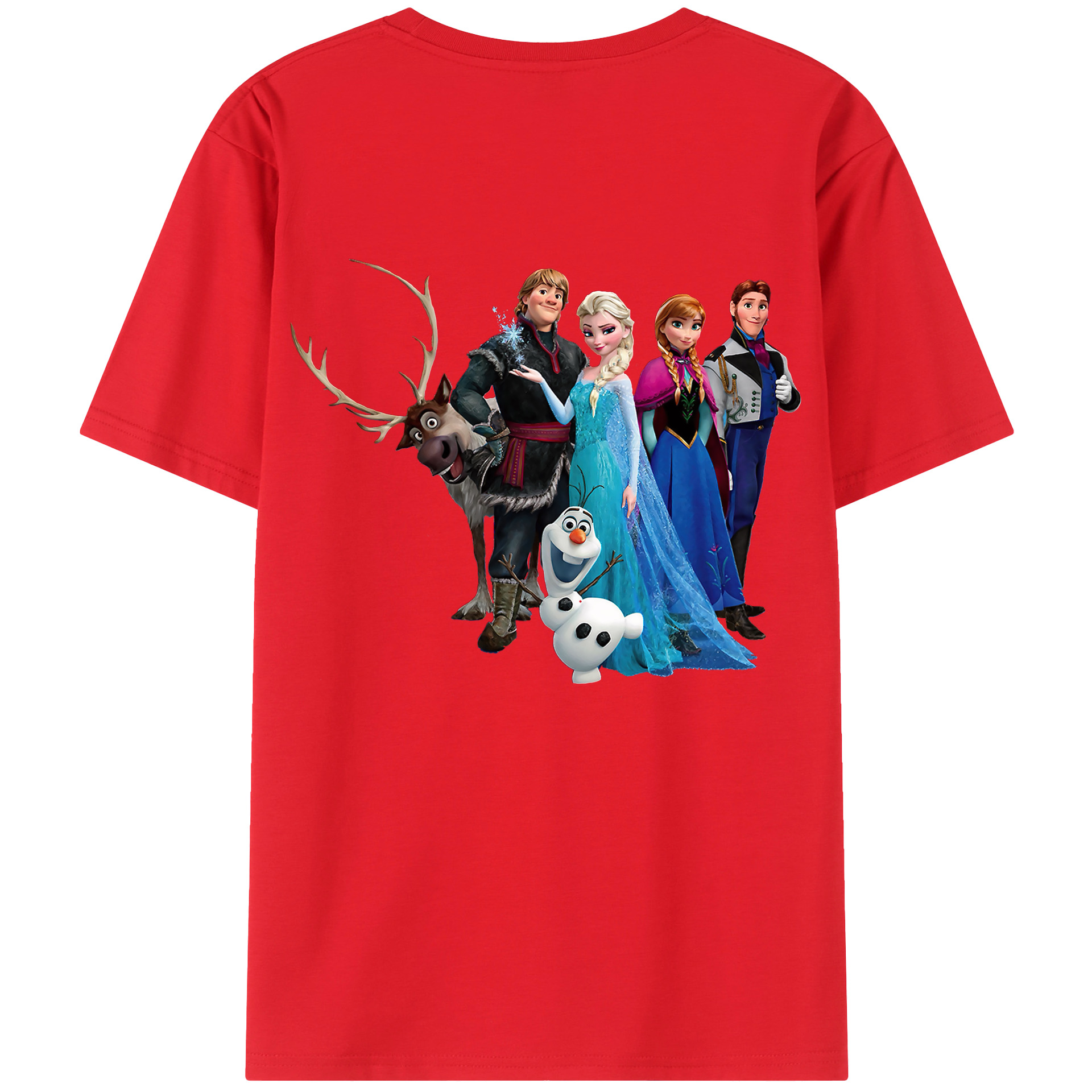 （画像用） アナと雪の女王 アンナ エルサ Frozen Anna Elsa 綿100％半袖Tシャツ（背面プリント）
