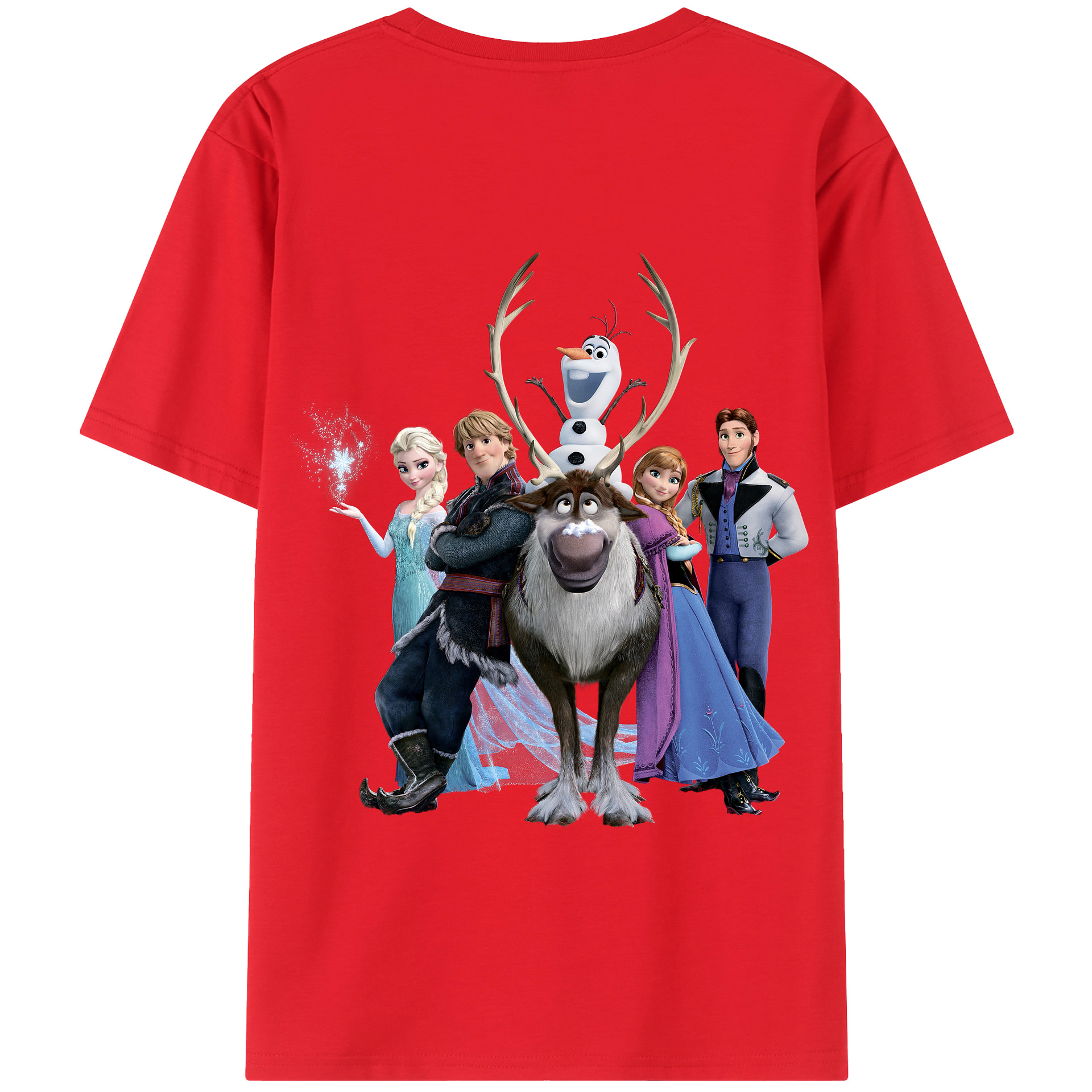 （画像用） アナと雪の女王 アンナ エルサ Frozen Anna Elsa 綿100％半袖Tシャツ（背面プリント）