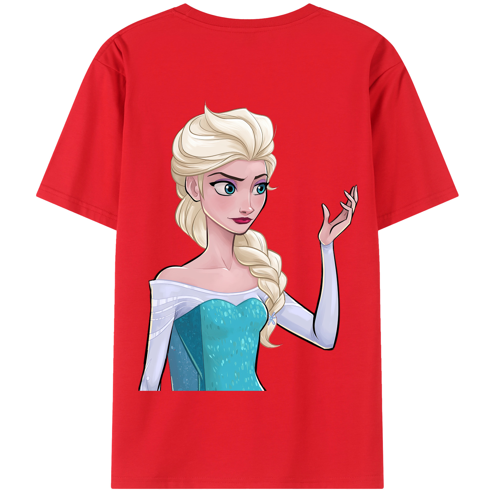 （画像用） アナと雪の女王 アンナ エルサ Frozen Anna Elsa 綿100％半袖Tシャツ（背面プリント）