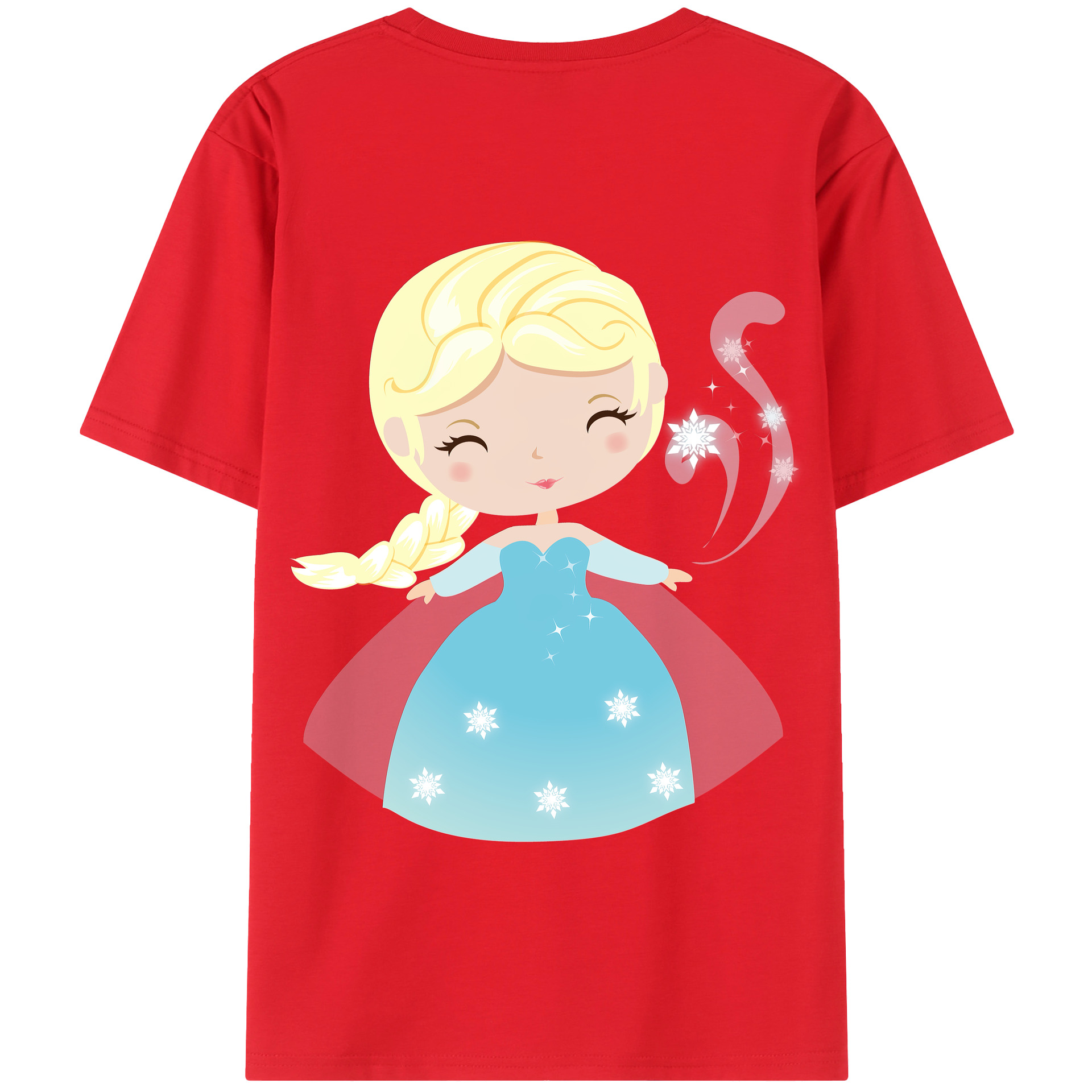 （画像用） アナと雪の女王 アンナ エルサ Frozen Anna Elsa 綿100％半袖Tシャツ（背面プリント）