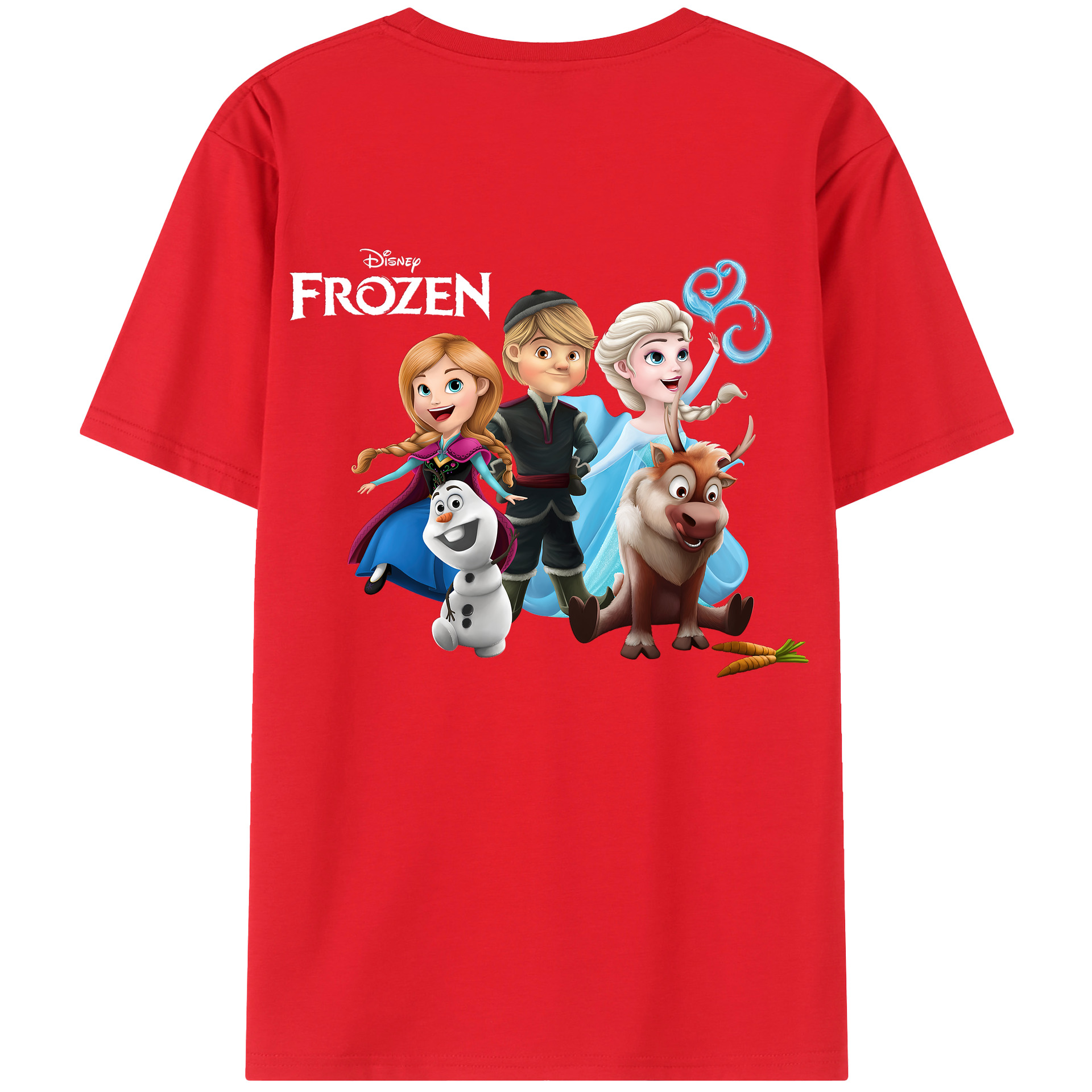 （画像用） アナと雪の女王 アンナ エルサ Frozen Anna Elsa 綿100％半袖Tシャツ（背面プリント）