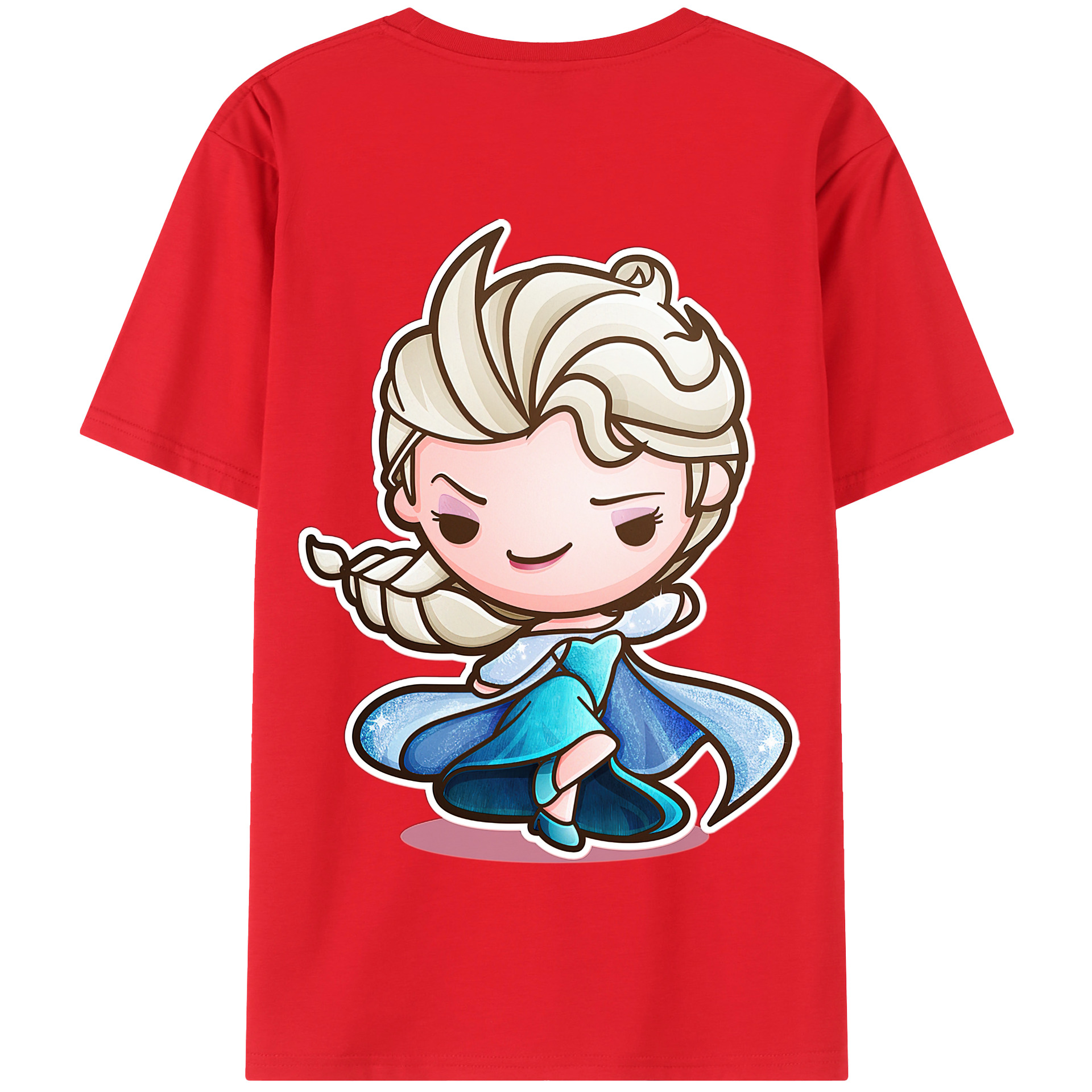 （画像用） アナと雪の女王 アンナ エルサ Frozen Anna Elsa 綿100％半袖Tシャツ（背面プリント）
