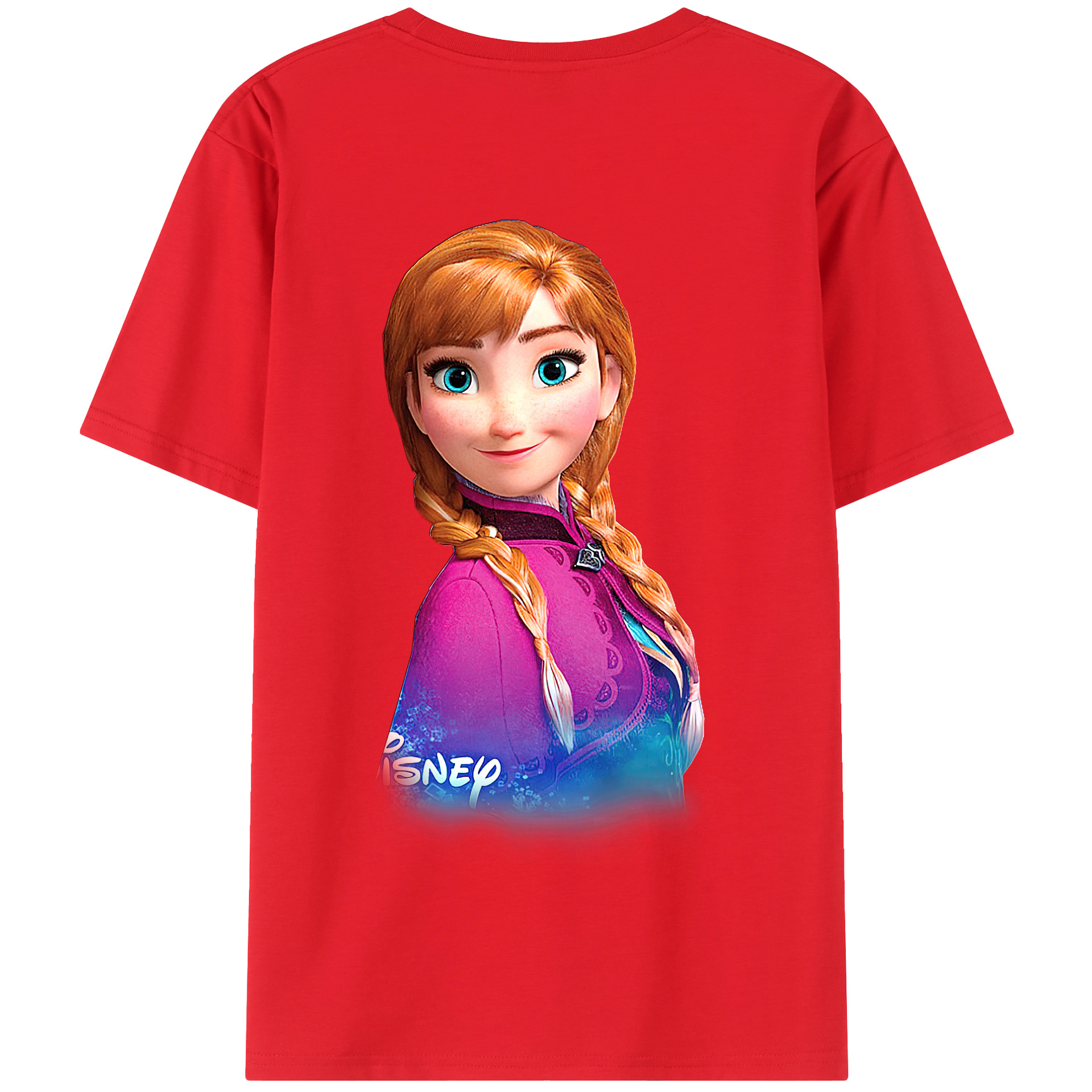 （画像用） アナと雪の女王 アンナ エルサ Frozen Anna Elsa 綿100％半袖Tシャツ（背面プリント）