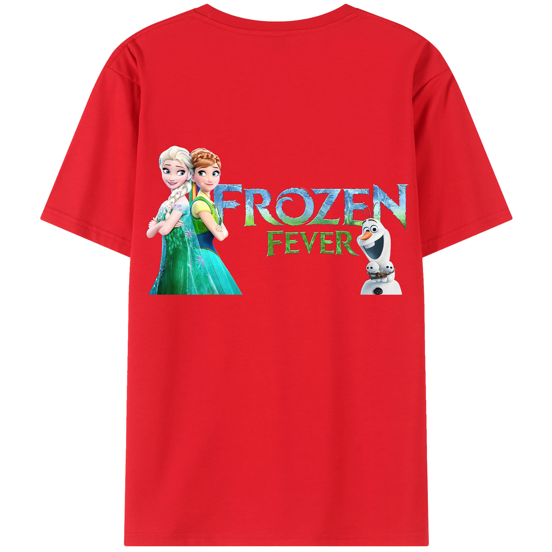（画像用） アナと雪の女王 アンナ エルサ Frozen Anna Elsa 綿100％半袖Tシャツ（背面プリント）