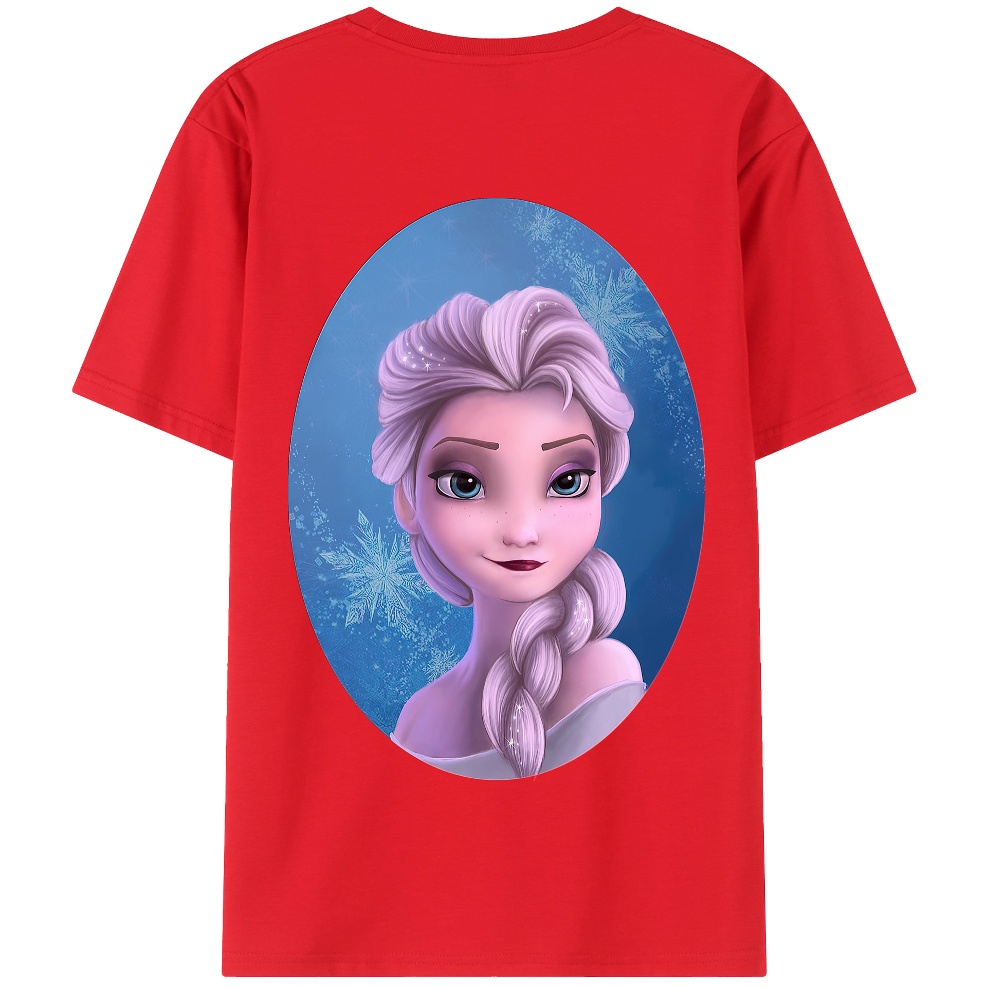 （画像用） アナと雪の女王 アンナ エルサ Frozen Anna Elsa 綿100％半袖Tシャツ（背面プリント）