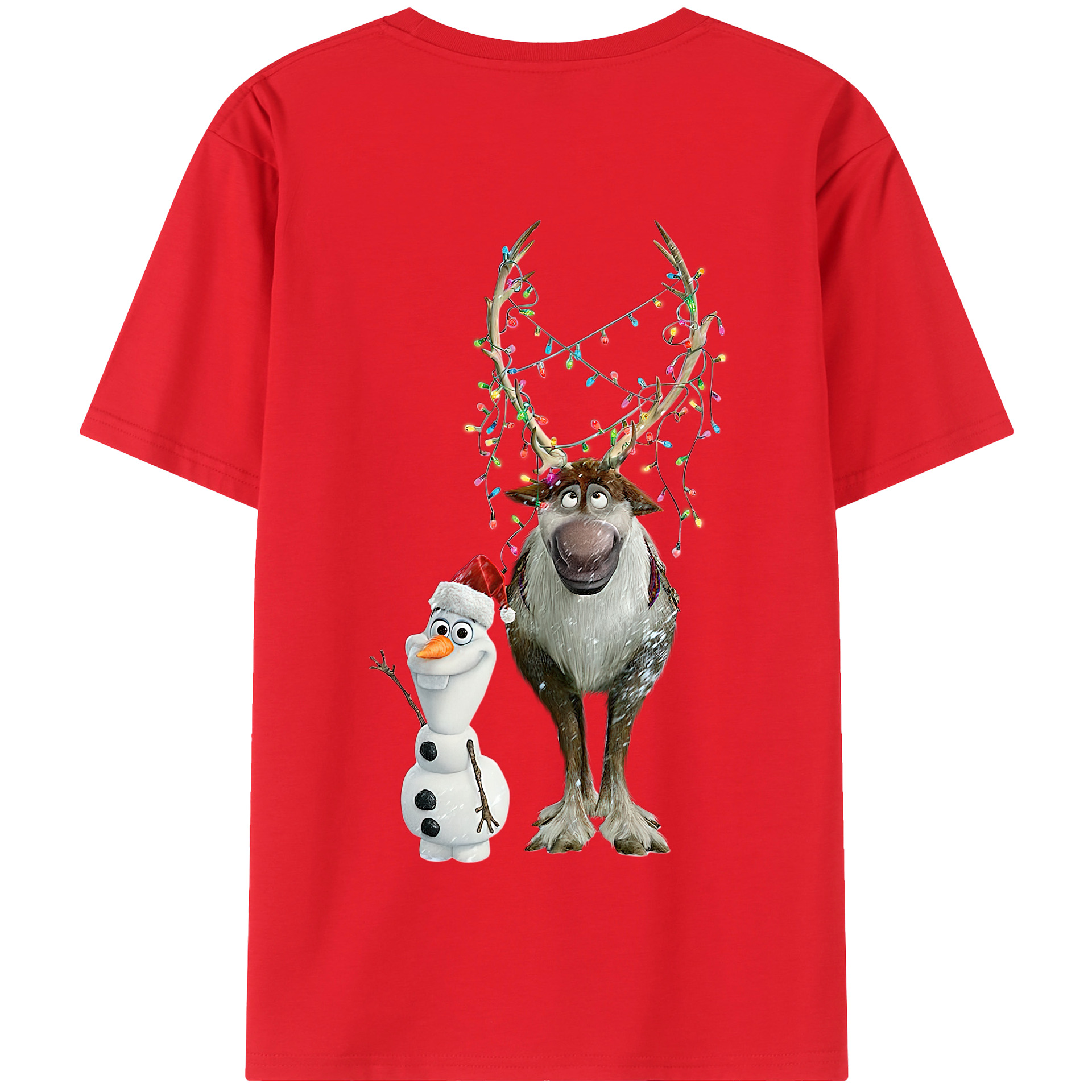 （画像用） アナと雪の女王 アンナ エルサ Frozen Anna Elsa 綿100％半袖Tシャツ（背面プリント）
