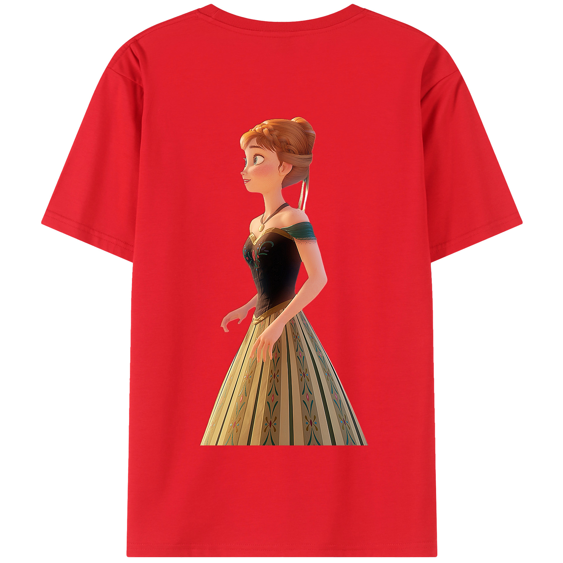（画像用） アナと雪の女王 アンナ エルサ Frozen Anna Elsa 綿100％半袖Tシャツ（背面プリント）