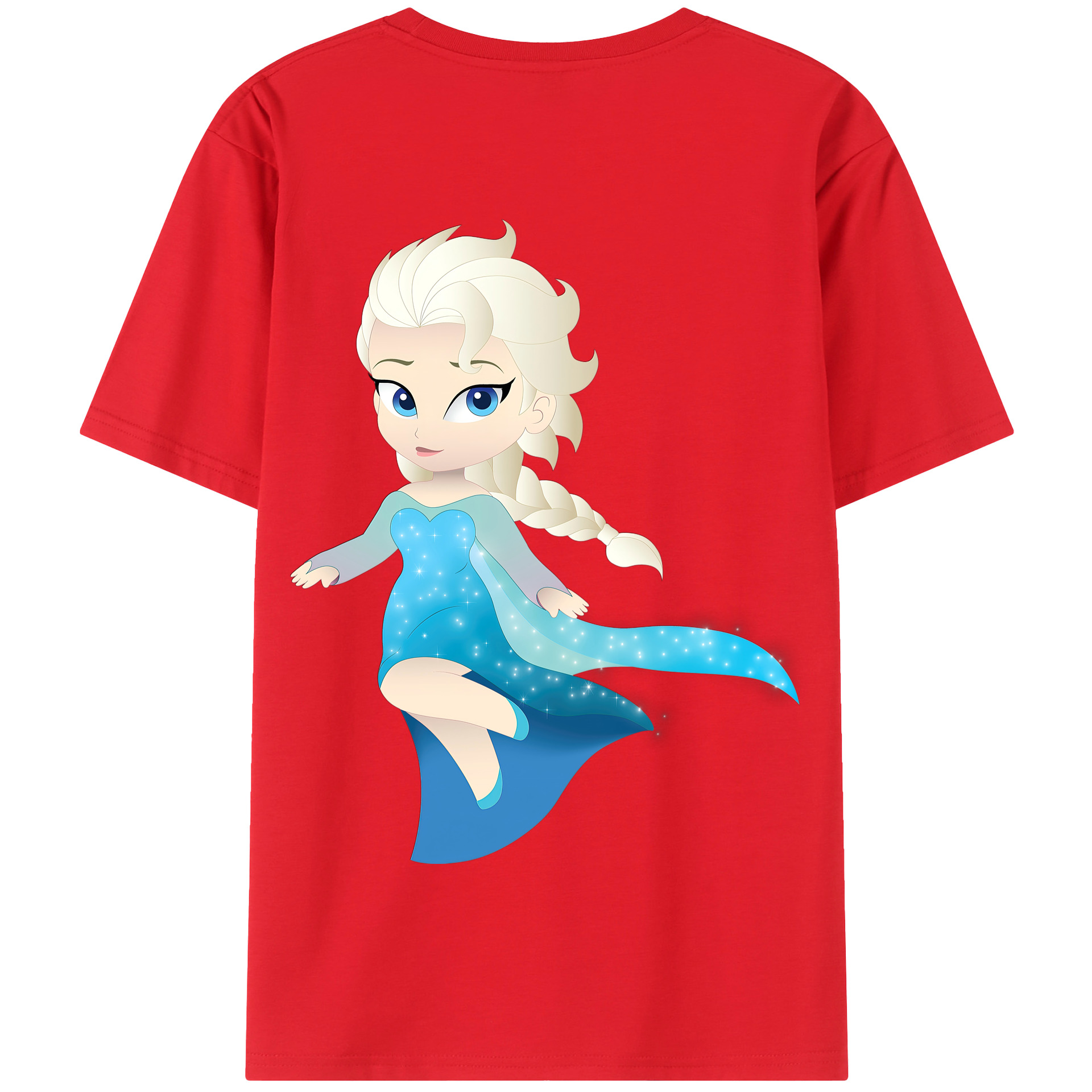 （画像用） アナと雪の女王 アンナ エルサ Frozen Anna Elsa 綿100％半袖Tシャツ（背面プリント）