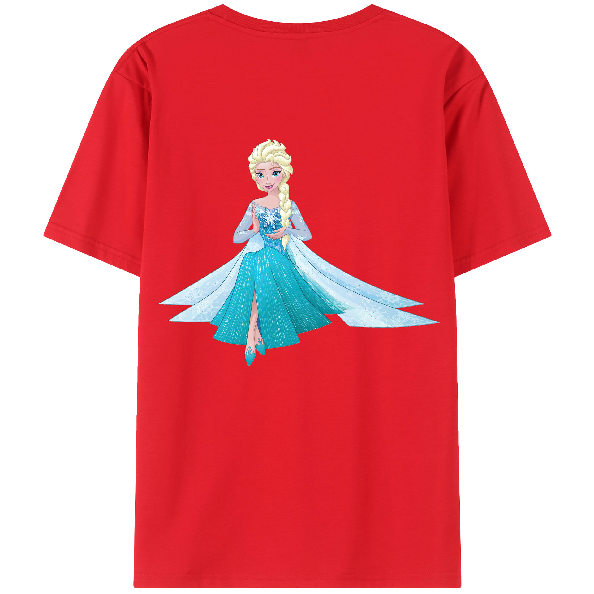 （画像用） アナと雪の女王 アンナ エルサ Frozen Anna Elsa 綿100％半袖Tシャツ（背面プリント）