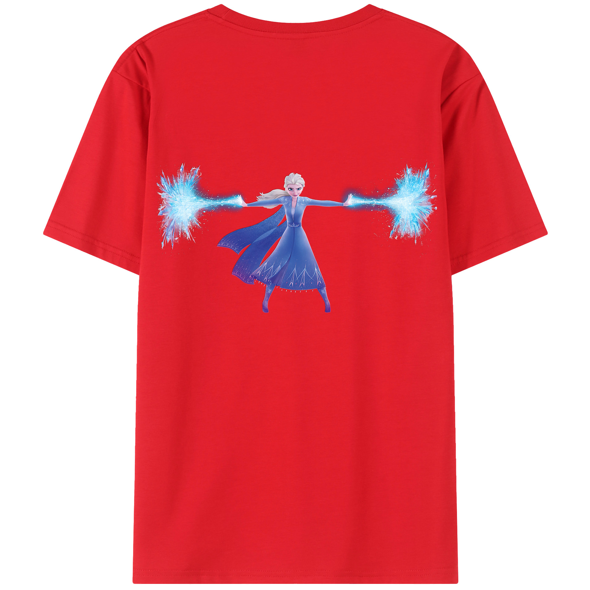 （画像用） アナと雪の女王 アンナ エルサ Frozen Anna Elsa 綿100％半袖Tシャツ（背面プリント）