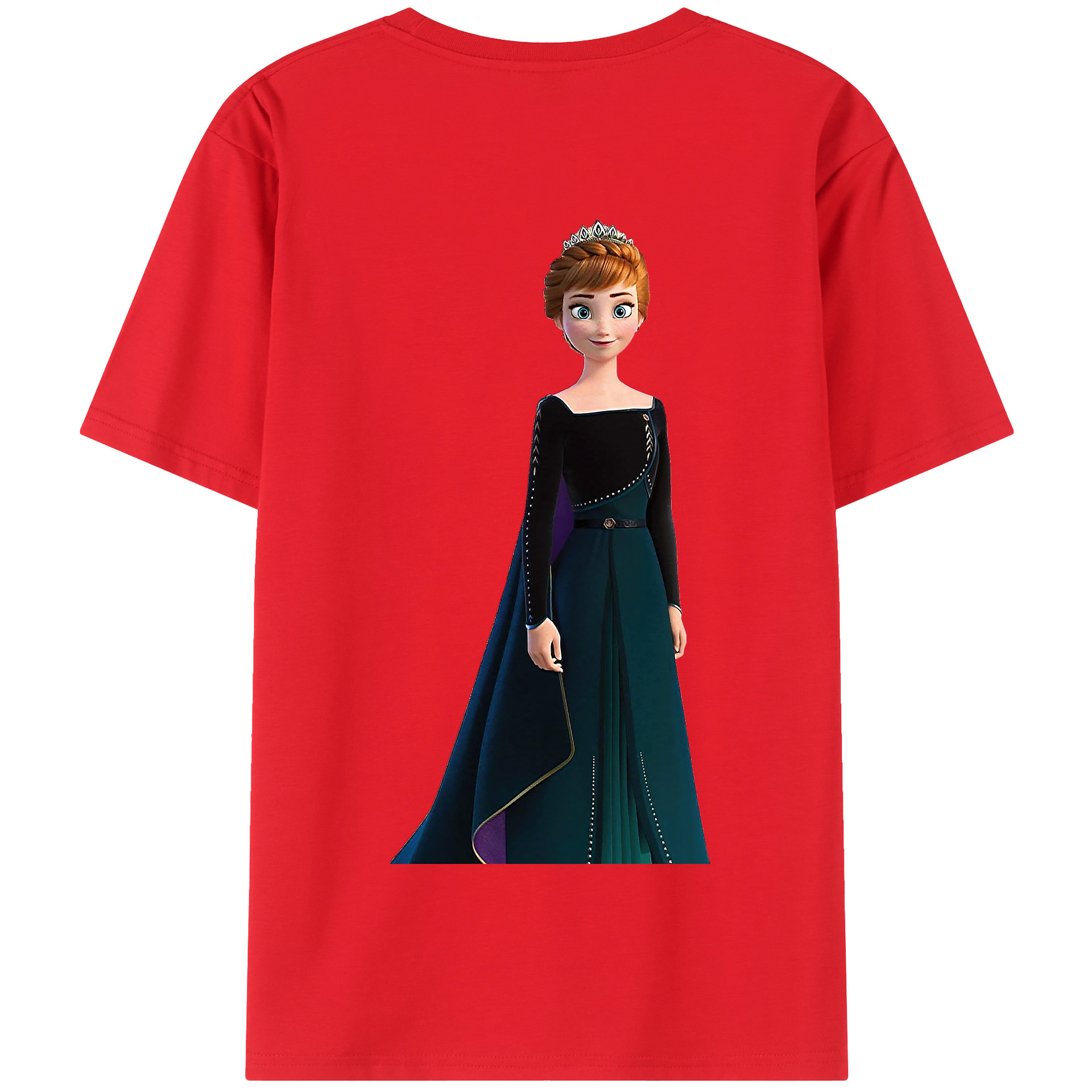 （画像用） アナと雪の女王 アンナ エルサ Frozen Anna Elsa 綿100％半袖Tシャツ（背面プリント）