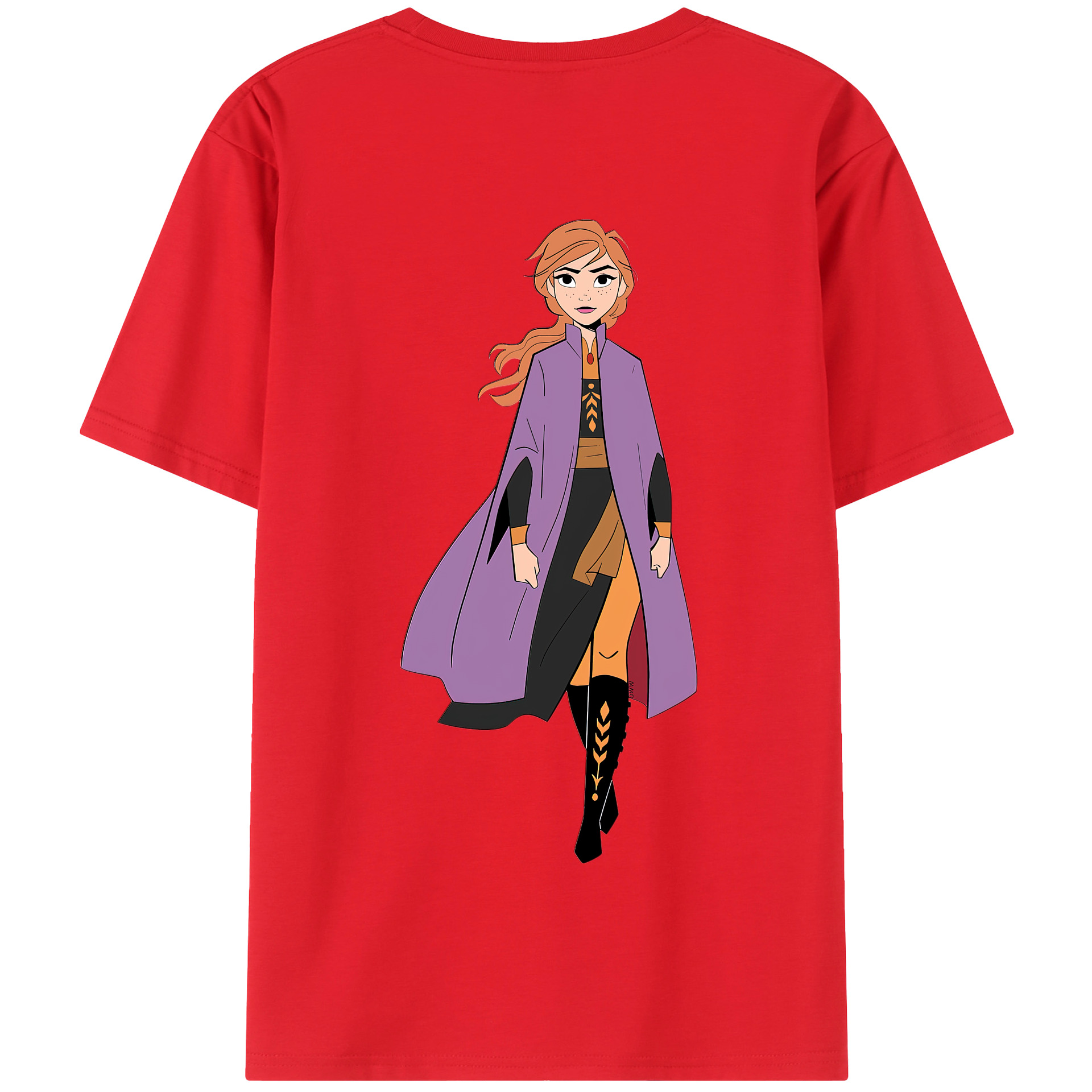 （画像用） アナと雪の女王 アンナ エルサ Frozen Anna Elsa 綿100％半袖Tシャツ（背面プリント）