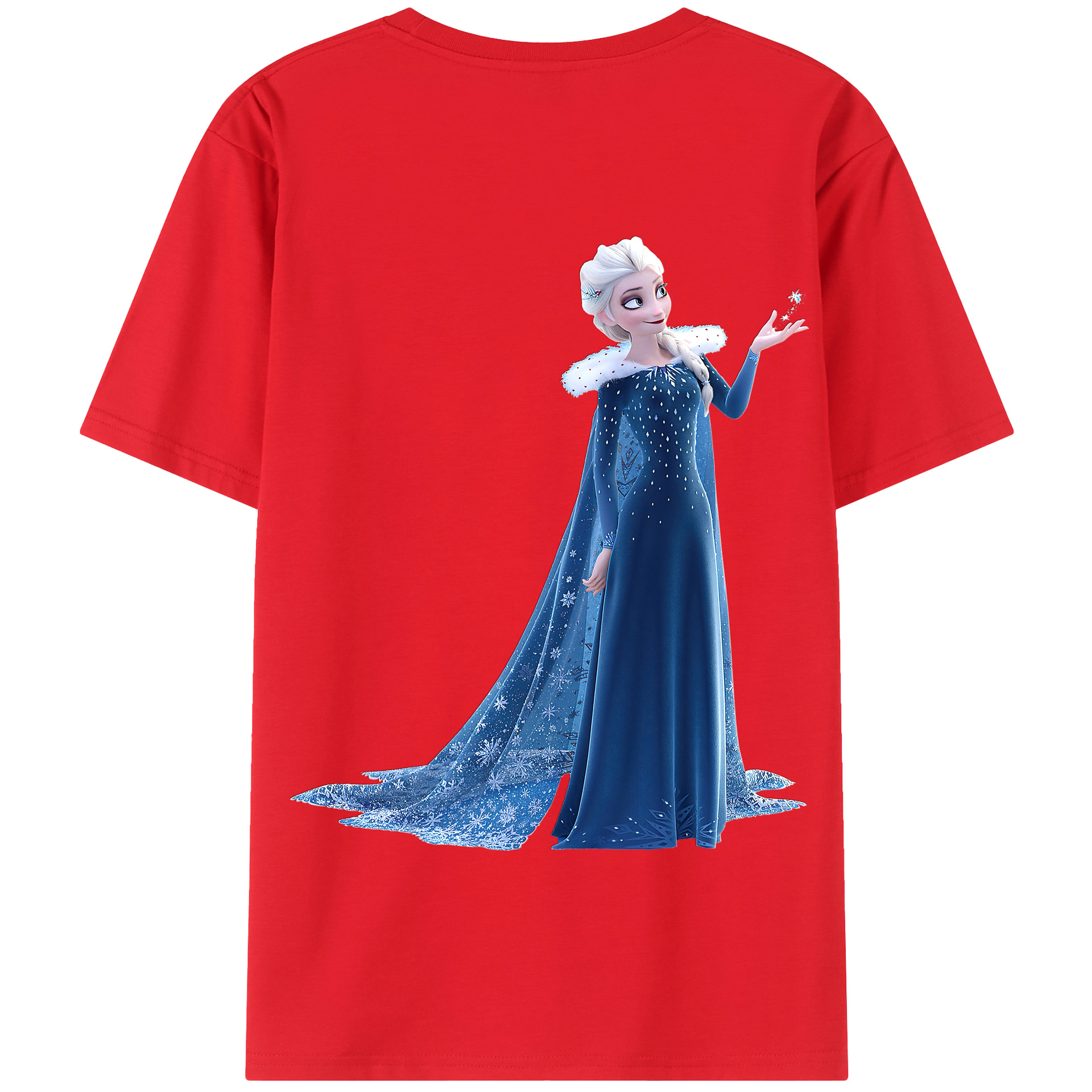 （画像用） アナと雪の女王 アンナ エルサ Frozen Anna Elsa 綿100％半袖Tシャツ（背面プリント）