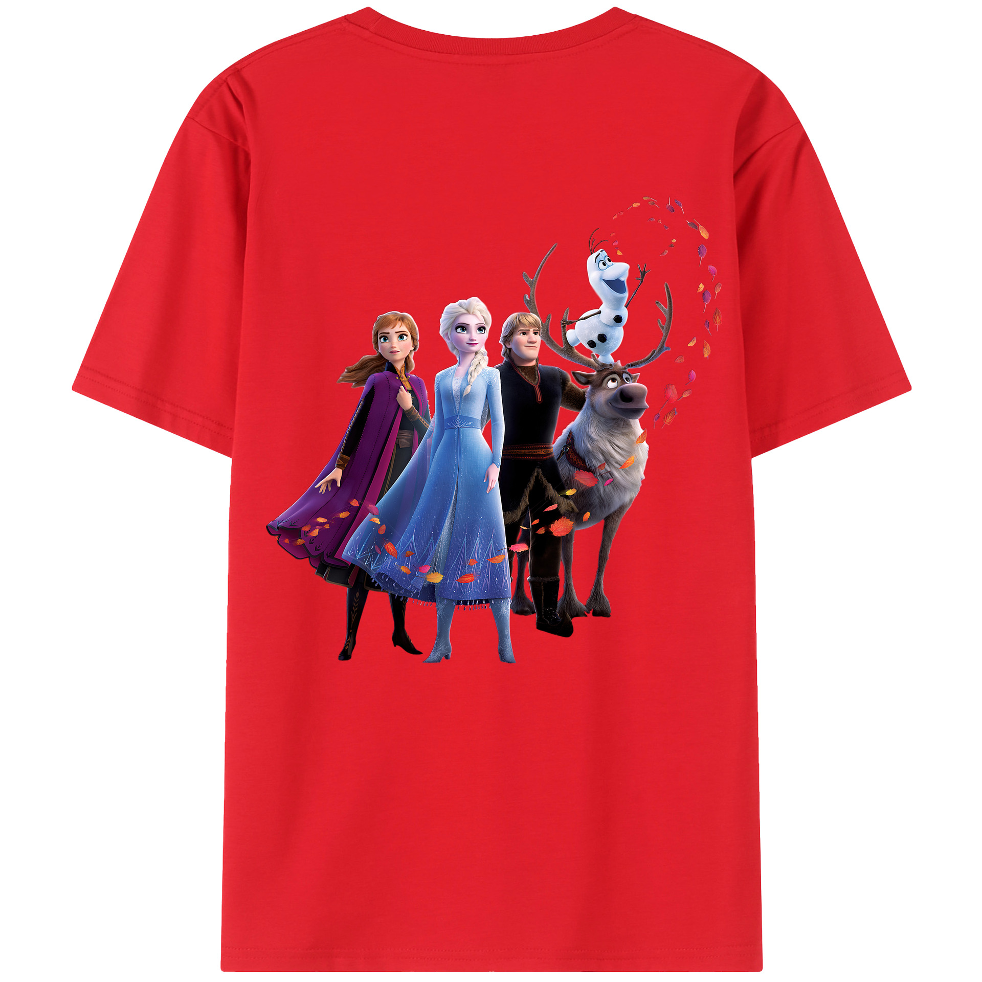 （画像用） アナと雪の女王 アンナ エルサ Frozen Anna Elsa 綿100％半袖Tシャツ（背面プリント）