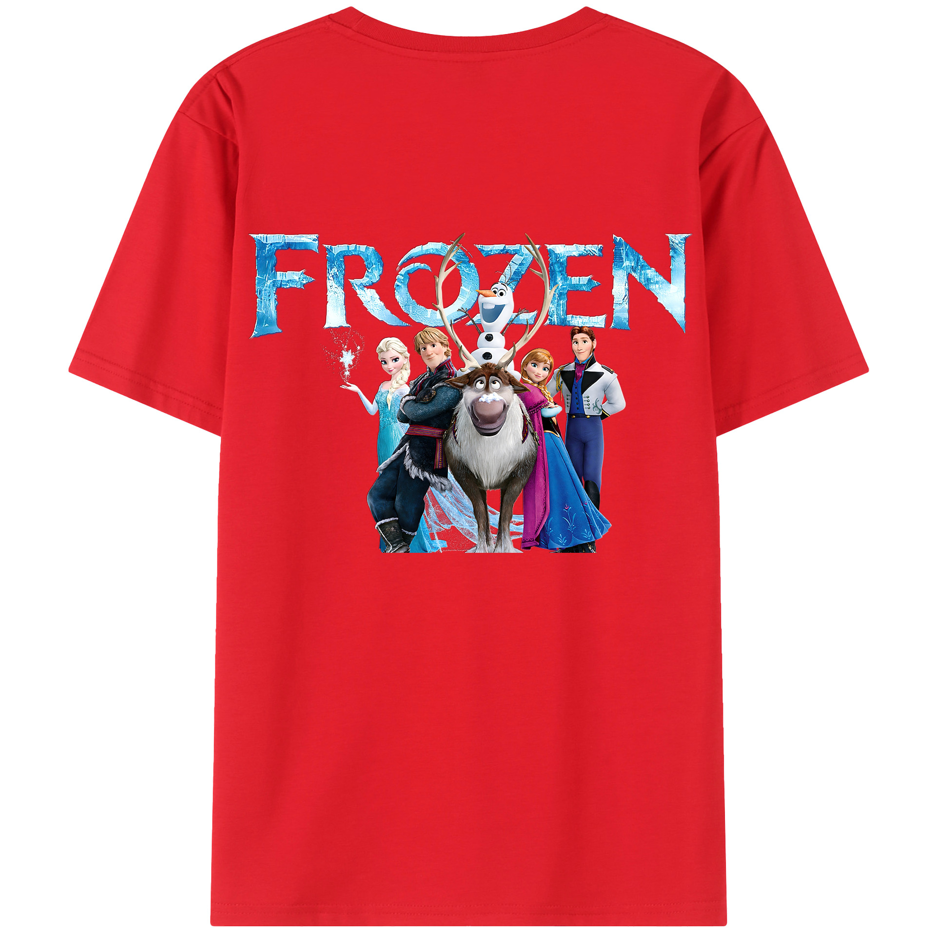 （画像用） アナと雪の女王 アンナ エルサ Frozen Anna Elsa 綿100％半袖Tシャツ（背面プリント）