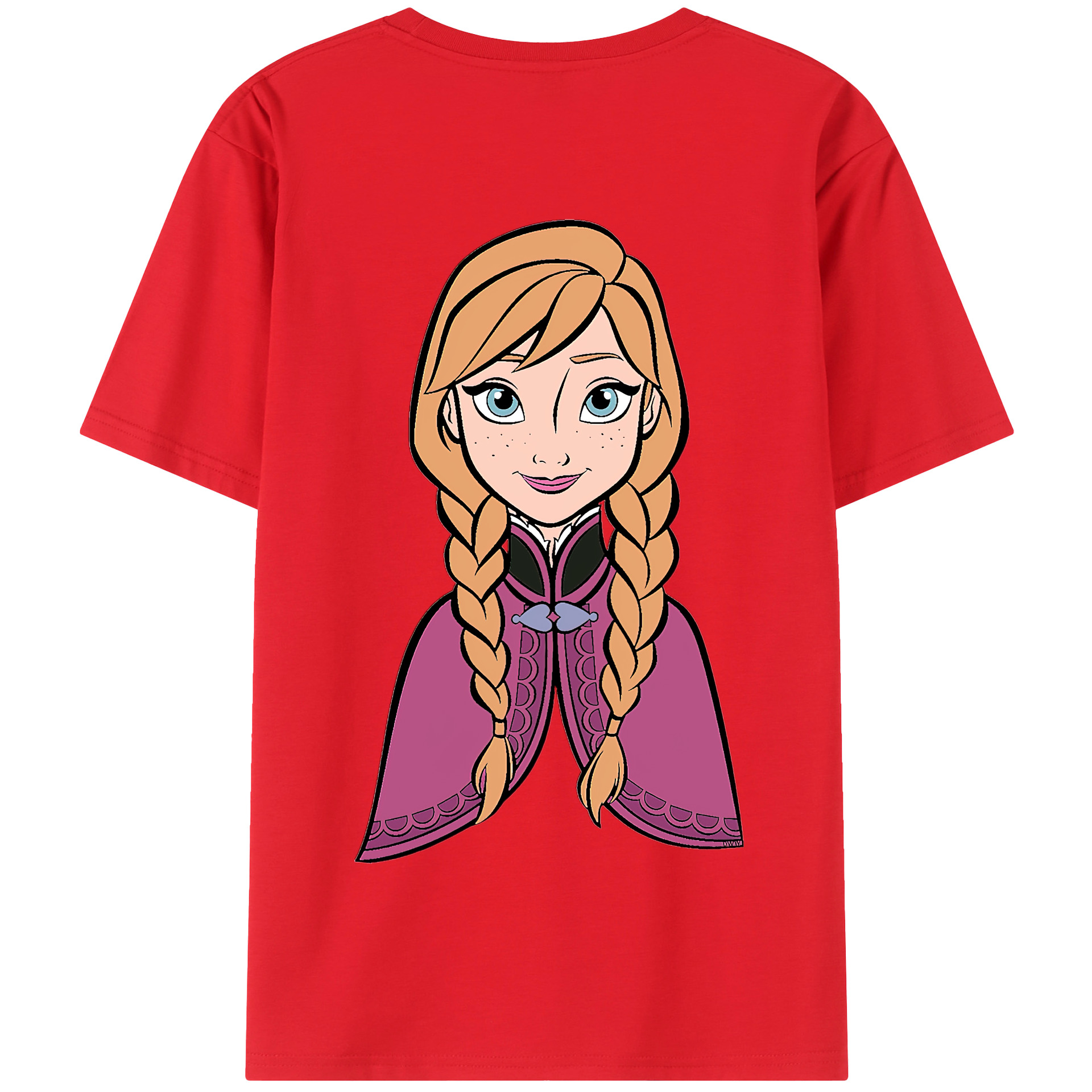 （画像用） アナと雪の女王 アンナ エルサ Frozen Anna Elsa 綿100％半袖Tシャツ（背面プリント）