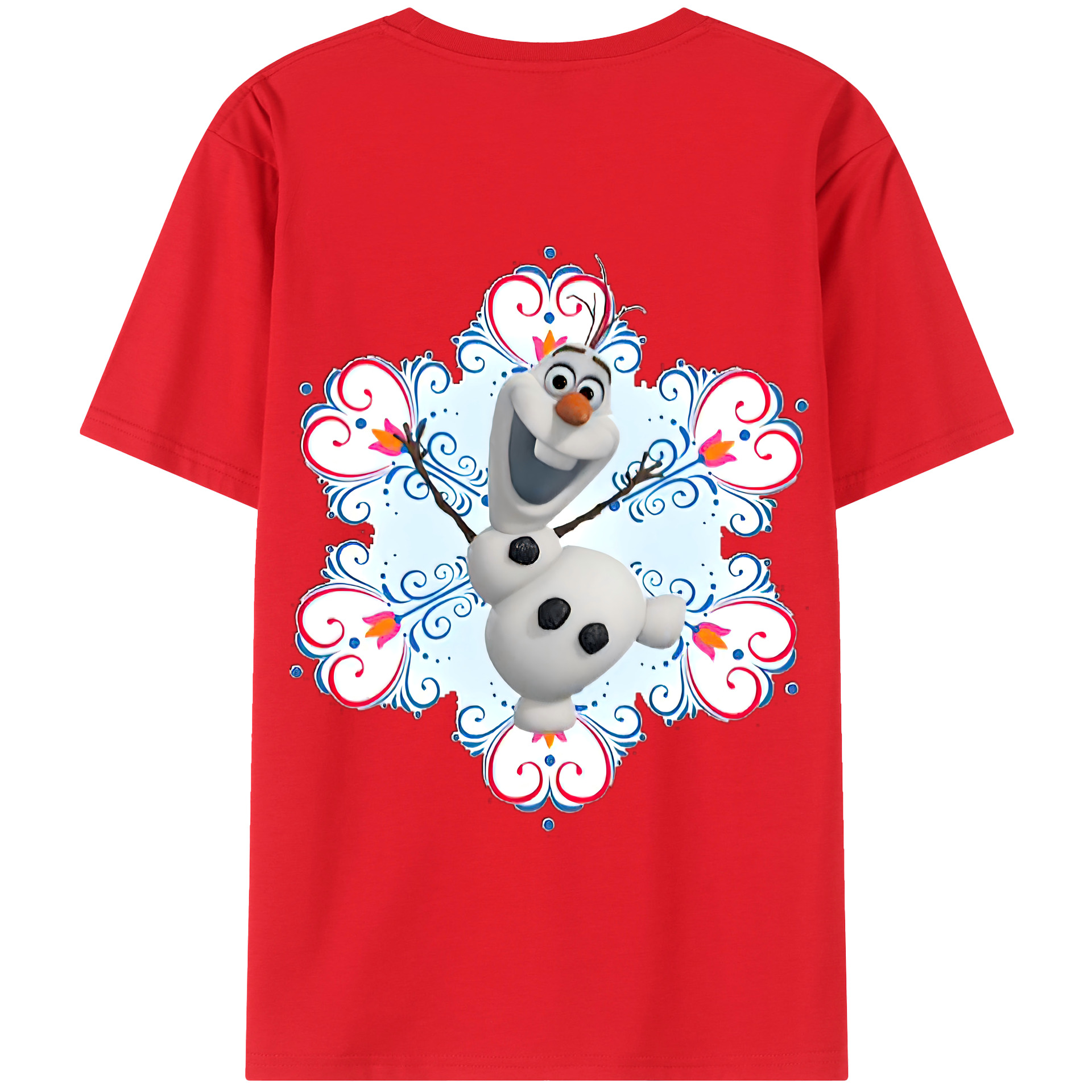 （画像用） アナと雪の女王 アンナ エルサ Frozen Anna Elsa 綿100％半袖Tシャツ（背面プリント）