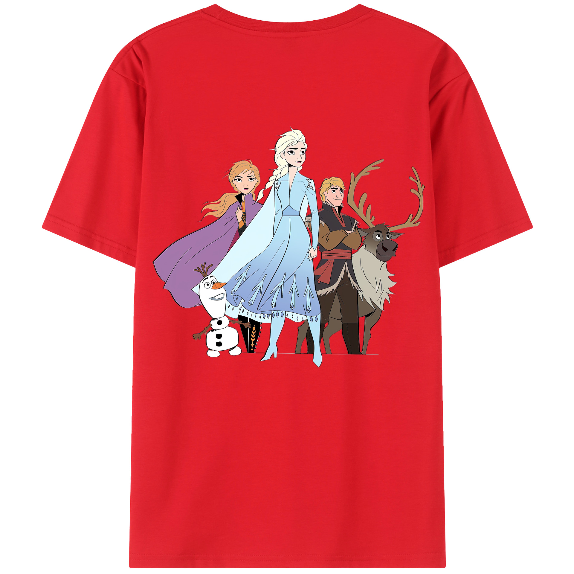 （画像用） アナと雪の女王 アンナ エルサ Frozen Anna Elsa 綿100％半袖Tシャツ（背面プリント）
