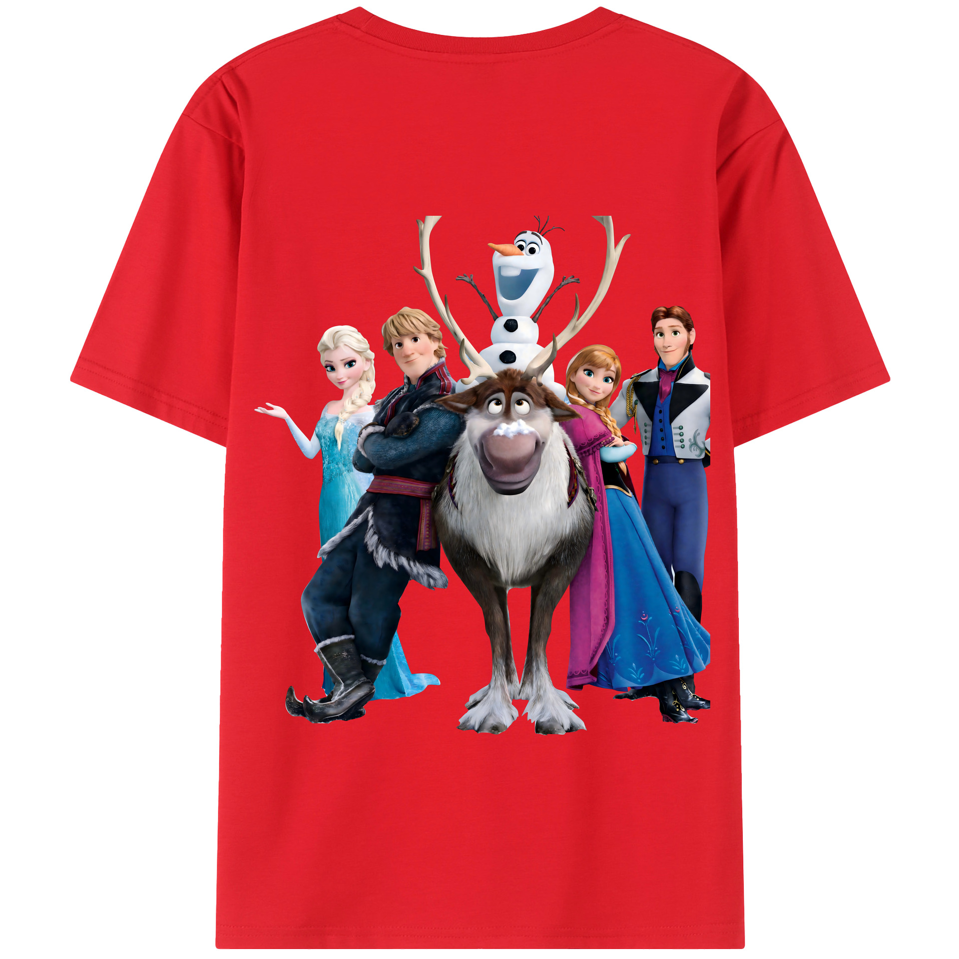 （画像用） アナと雪の女王 アンナ エルサ Frozen Anna Elsa 綿100％半袖Tシャツ（背面プリント）