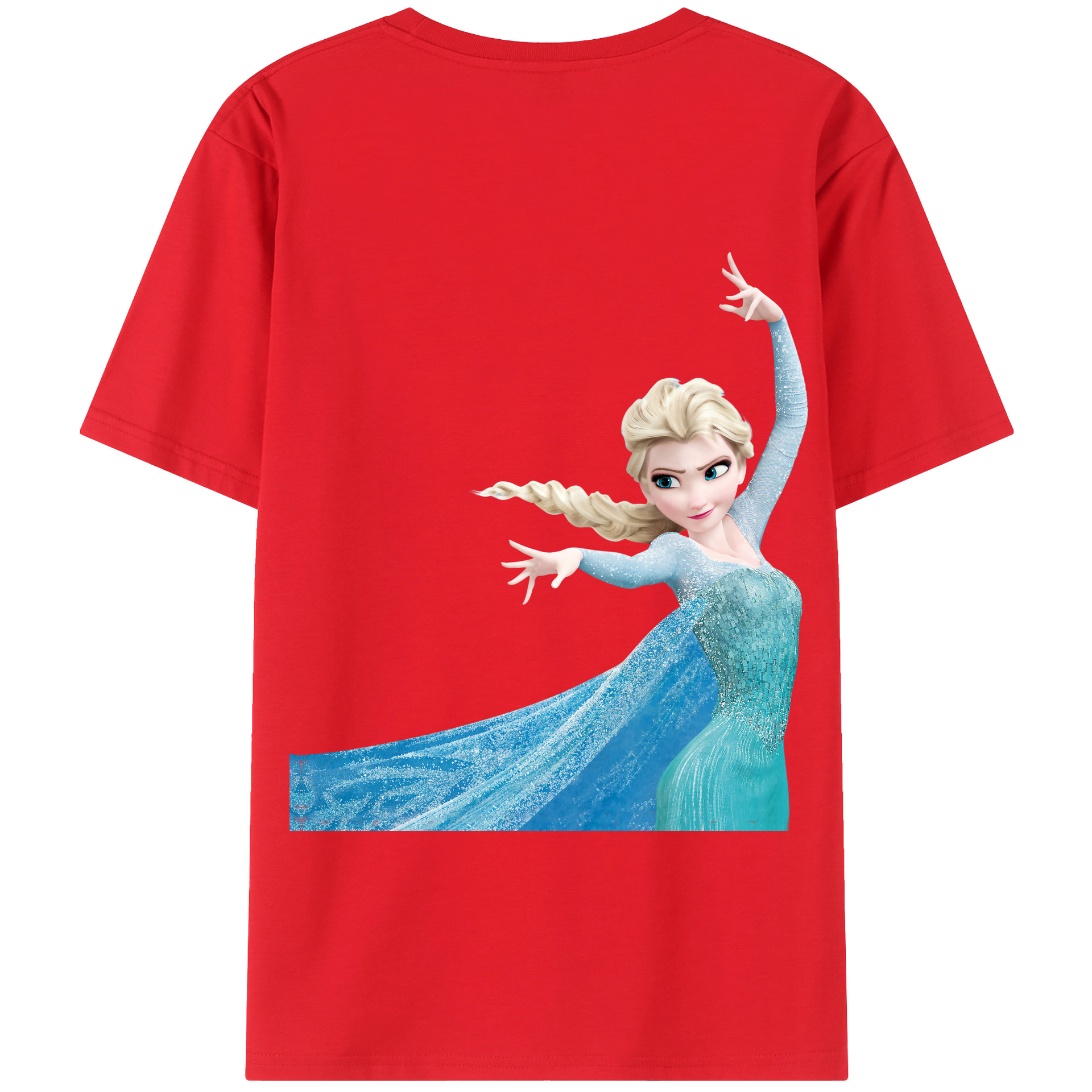 （画像用） アナと雪の女王 アンナ エルサ Frozen Anna Elsa 綿100％半袖Tシャツ（背面プリント）