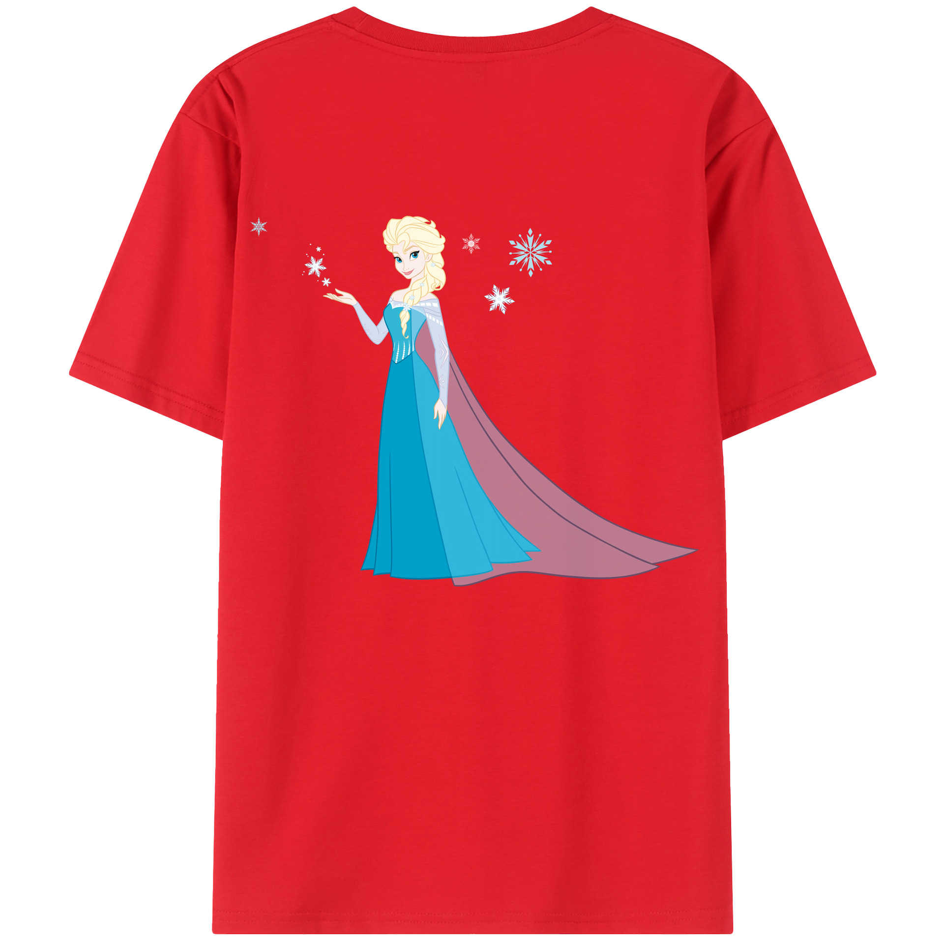 （画像用） アナと雪の女王 アンナ エルサ Frozen Anna Elsa 綿100％半袖Tシャツ（背面プリント）