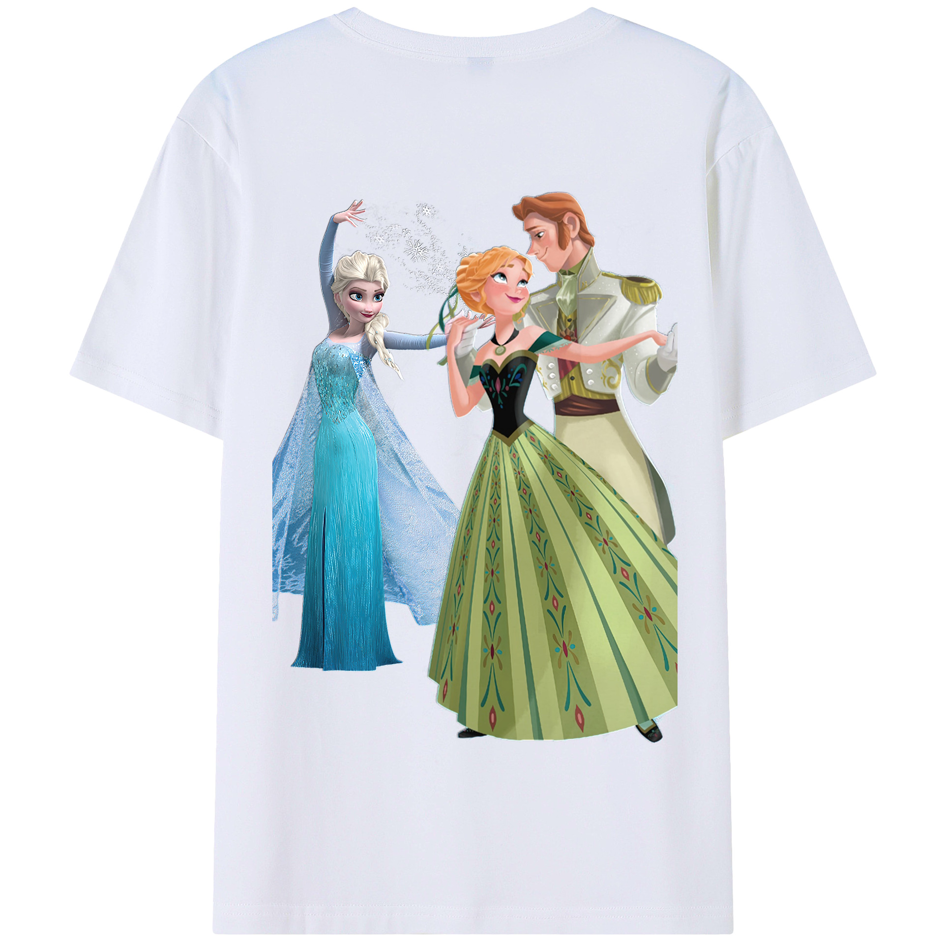 （画像用） アナと雪の女王 アンナ エルサ Frozen Anna Elsa 綿100％半袖Tシャツ（背面プリント）