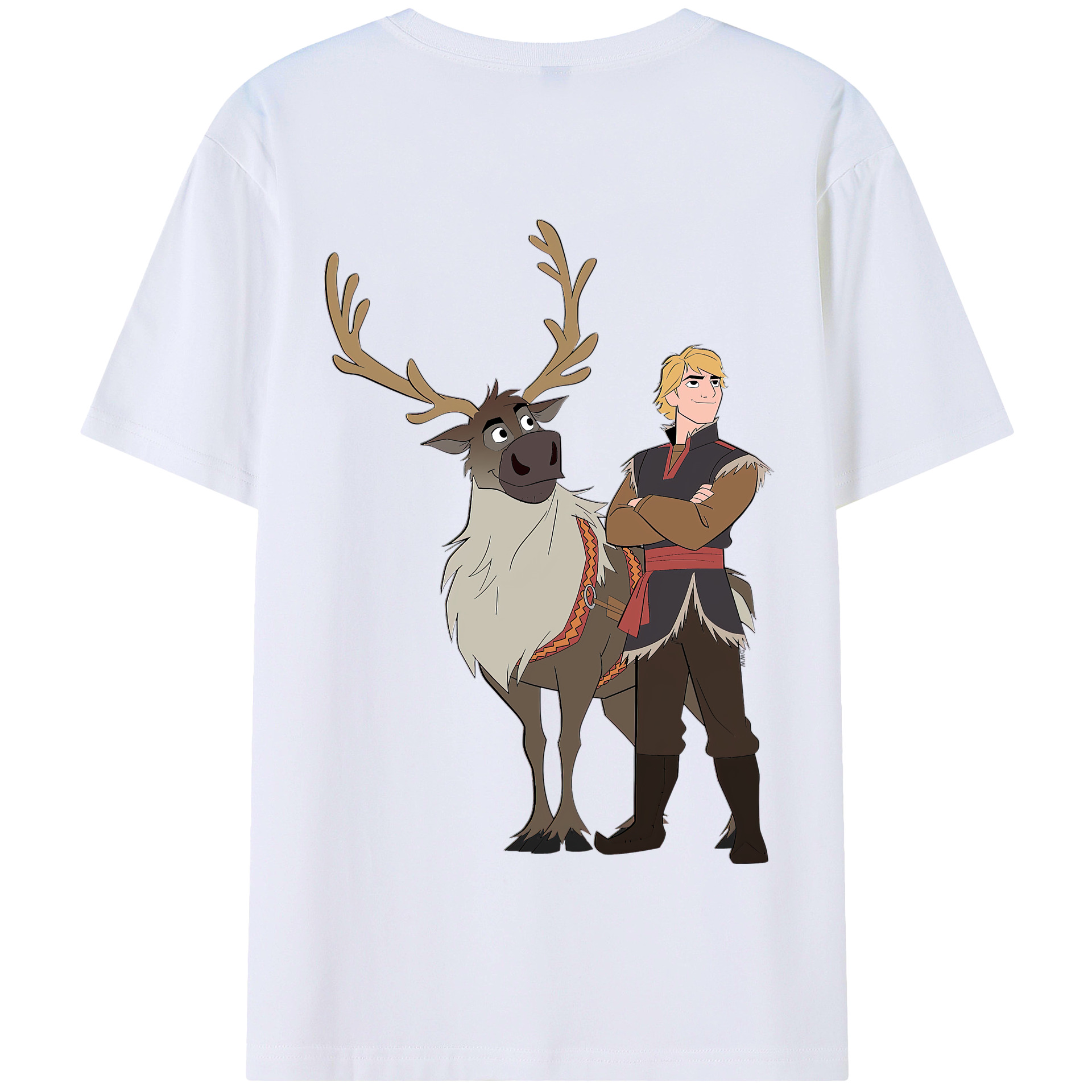 （画像用） アナと雪の女王 アンナ エルサ Frozen Anna Elsa 綿100％半袖Tシャツ（背面プリント）