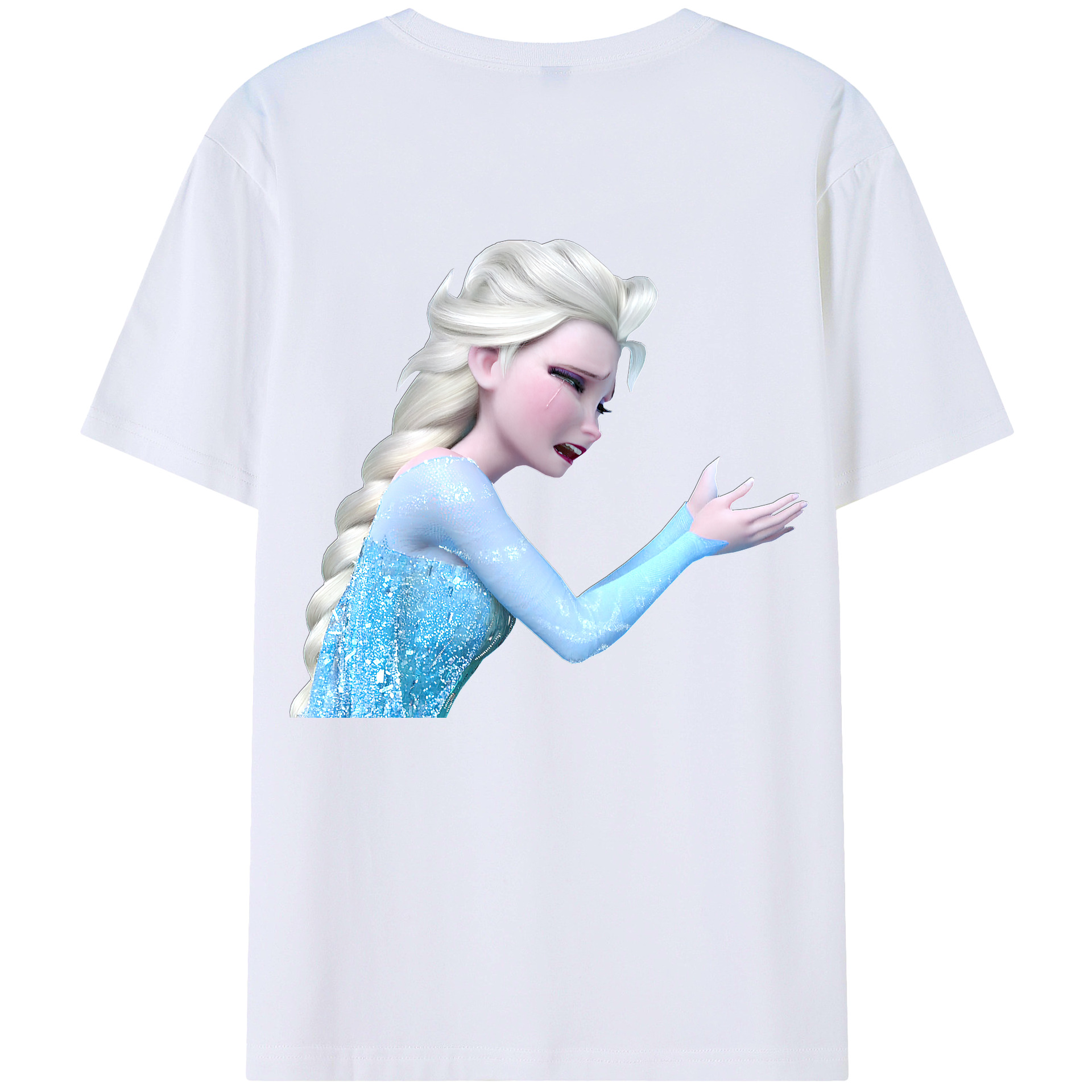 （画像用） アナと雪の女王 アンナ エルサ Frozen Anna Elsa 綿100％半袖Tシャツ（背面プリント）