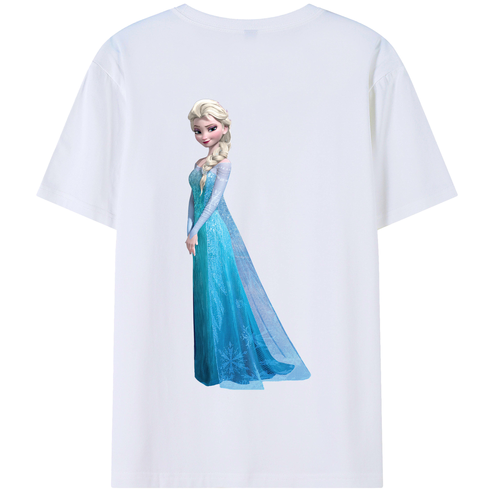 （画像用） アナと雪の女王 アンナ エルサ Frozen Anna Elsa 綿100％半袖Tシャツ（背面プリント）