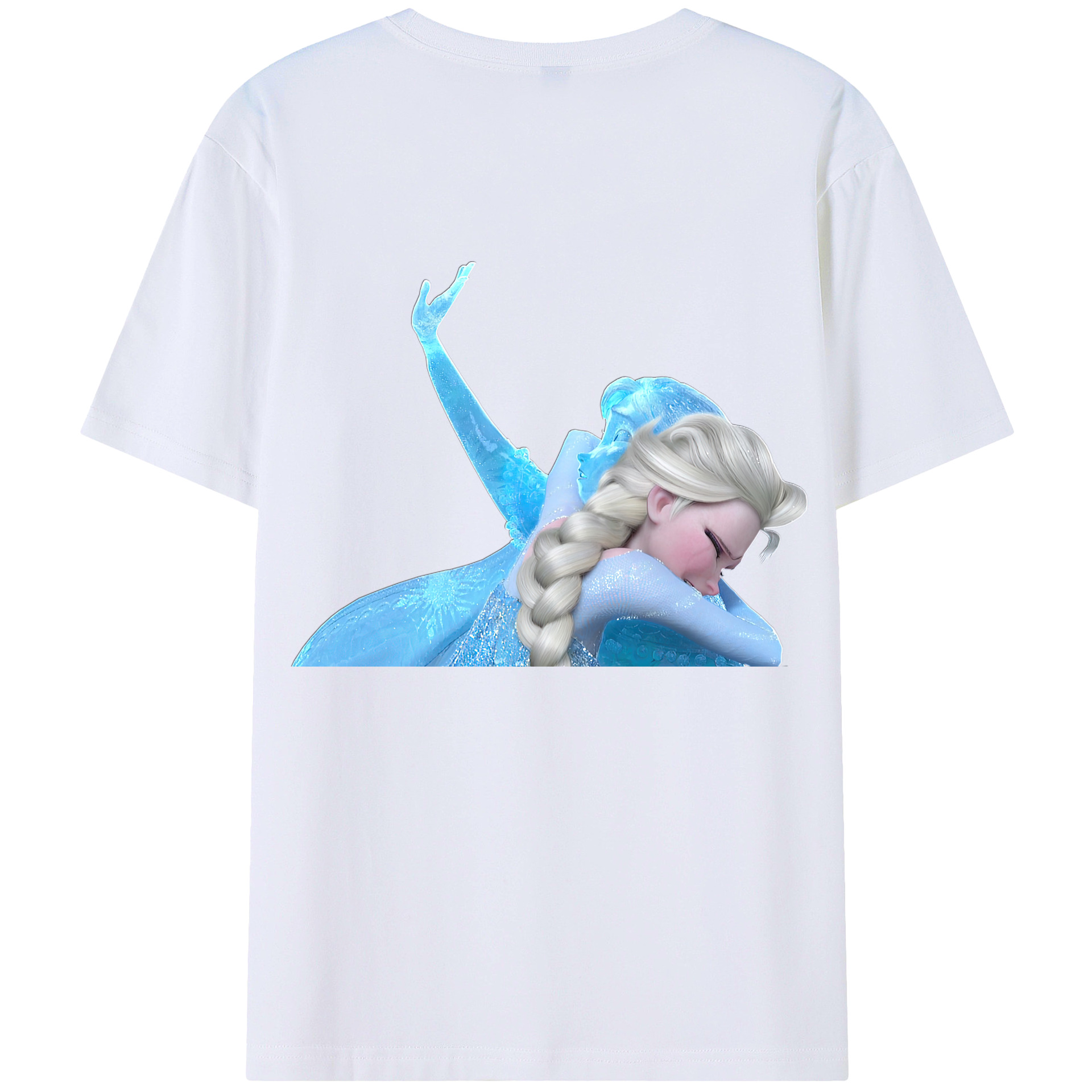 （画像用） アナと雪の女王 アンナ エルサ Frozen Anna Elsa 綿100％半袖Tシャツ（背面プリント）