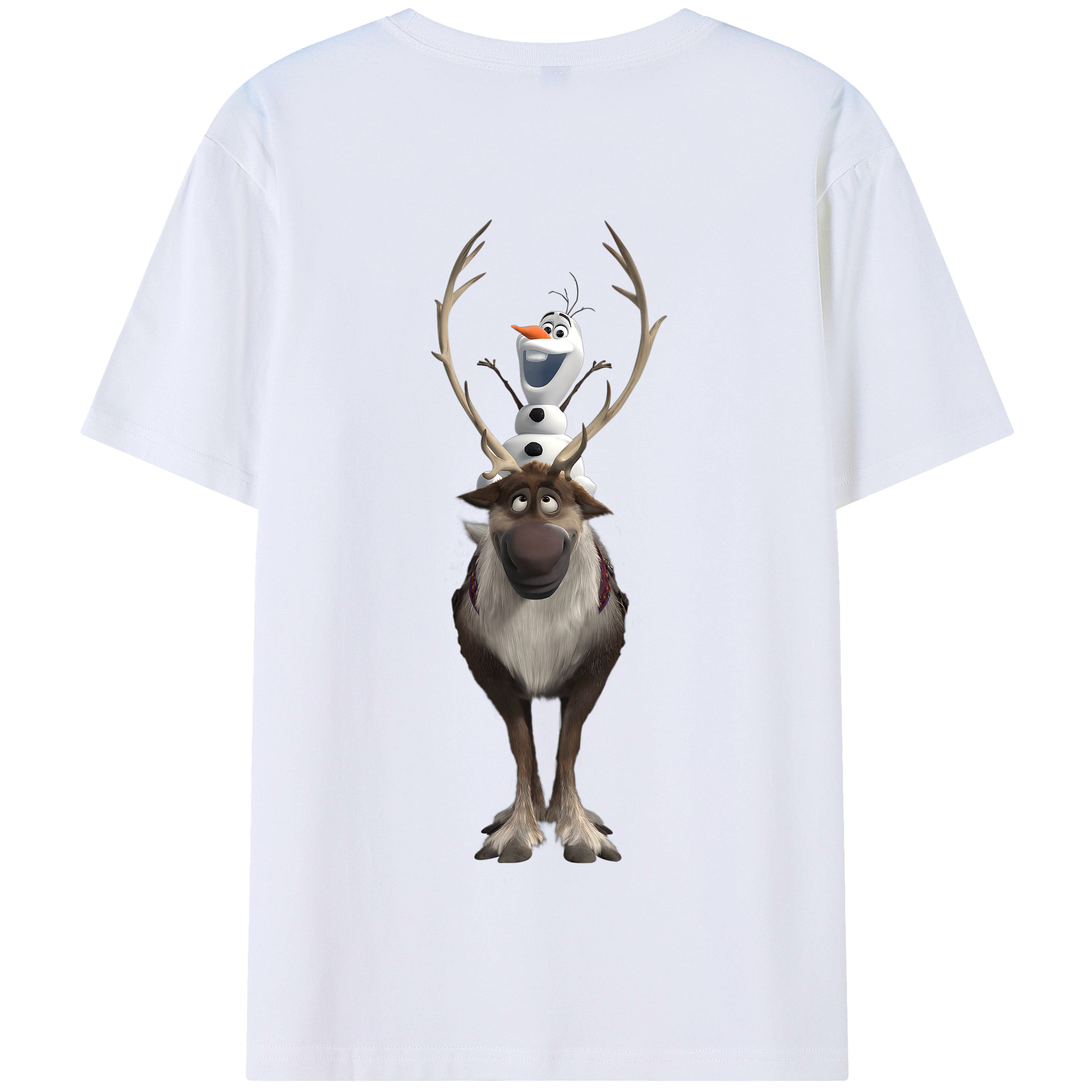 （画像用） アナと雪の女王 アンナ エルサ Frozen Anna Elsa 綿100％半袖Tシャツ（背面プリント）