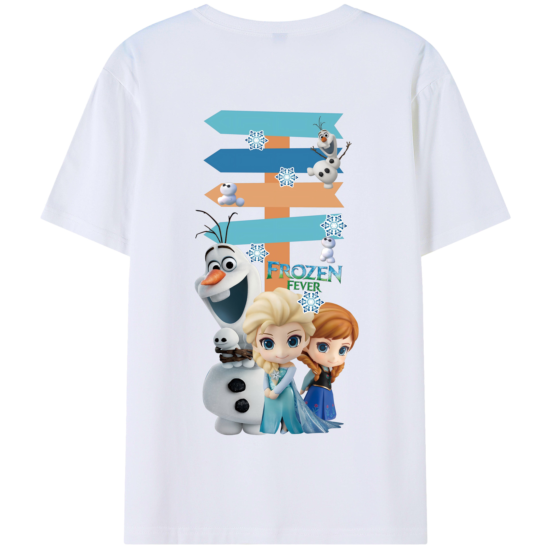 （画像用） アナと雪の女王 アンナ エルサ Frozen Anna Elsa 綿100％半袖Tシャツ（背面プリント）