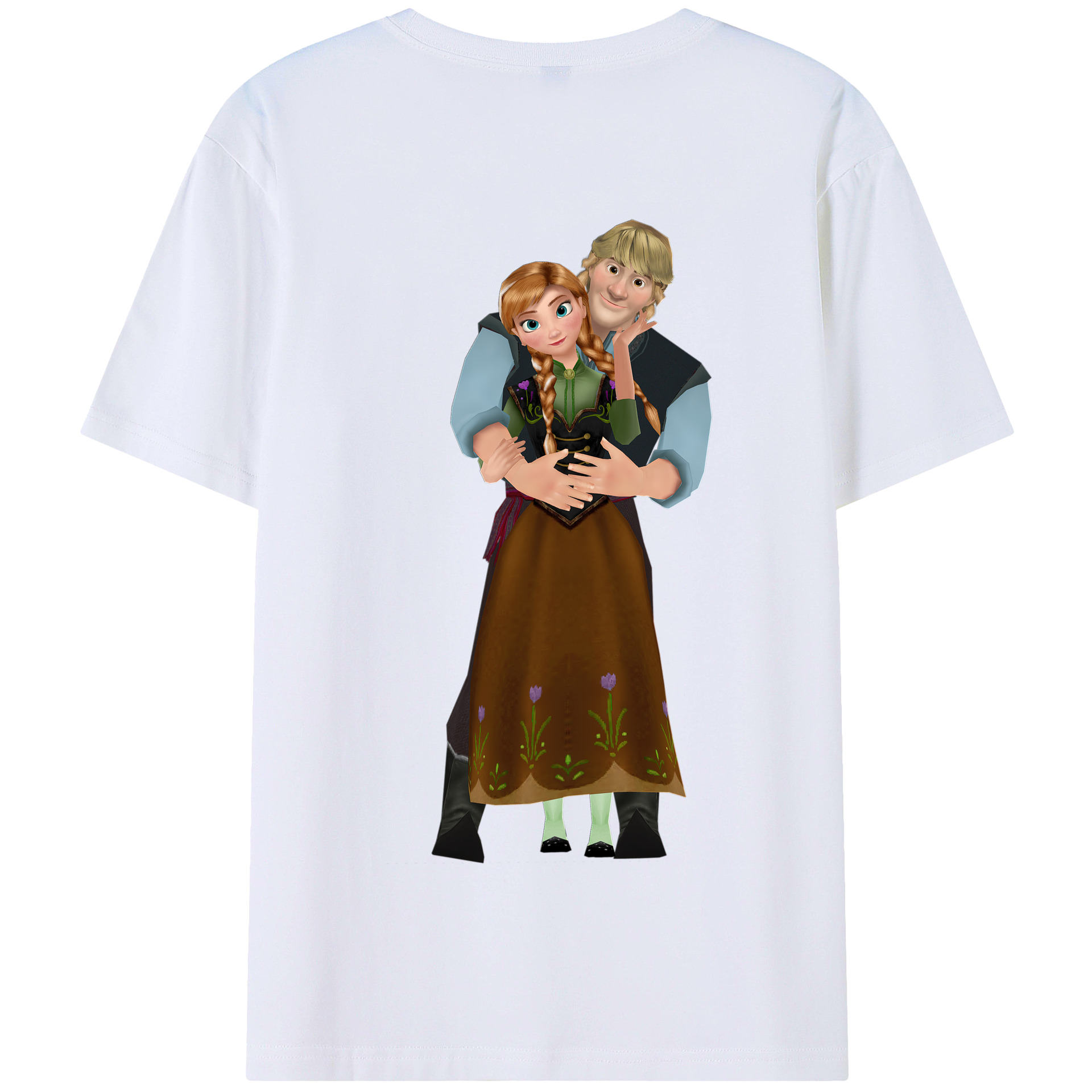 （画像用） アナと雪の女王 アンナ エルサ Frozen Anna Elsa 綿100％半袖Tシャツ（背面プリント）