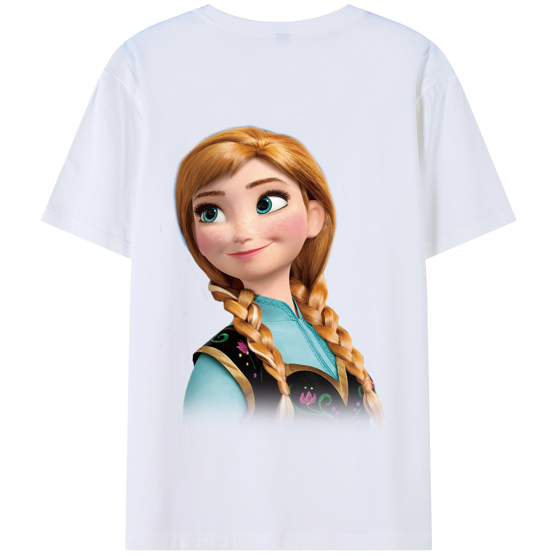 （画像用） アナと雪の女王 アンナ エルサ Frozen Anna Elsa 綿100％半袖Tシャツ（背面プリント）