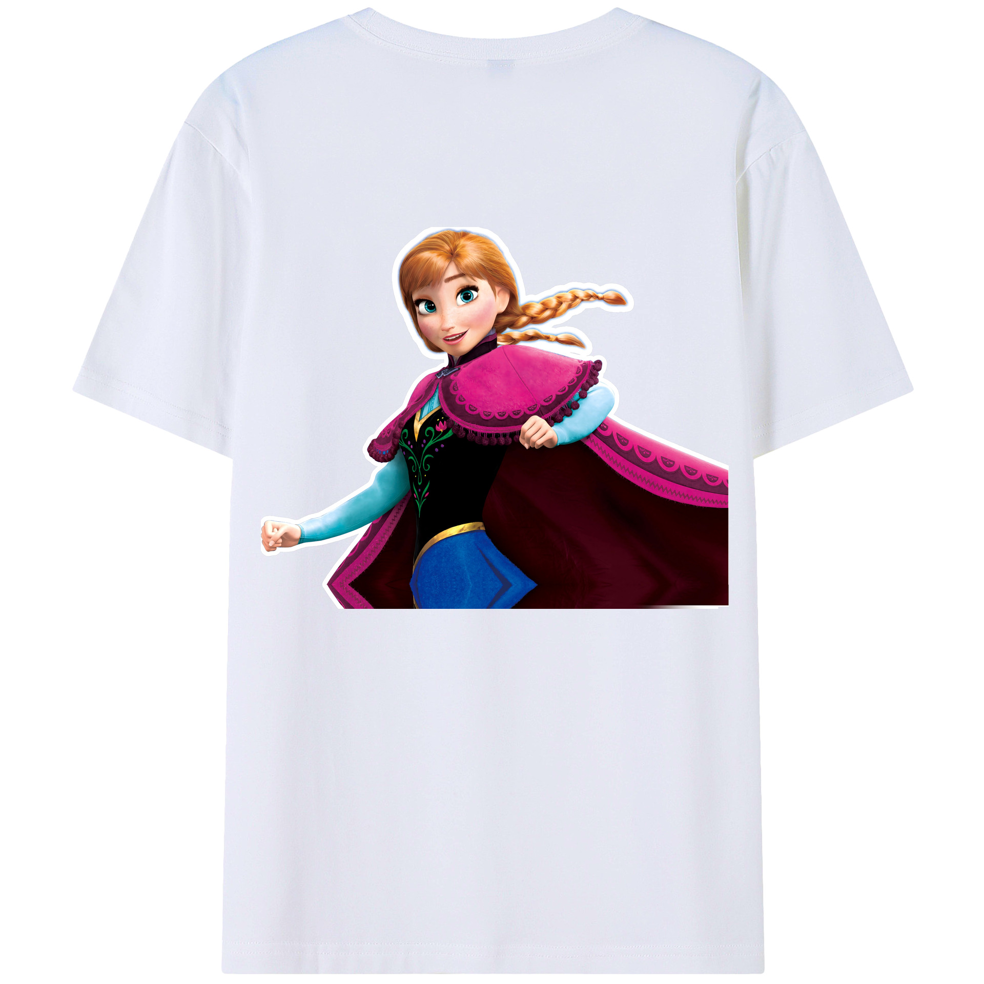（画像用） アナと雪の女王 アンナ エルサ Frozen Anna Elsa 綿100％半袖Tシャツ（背面プリント）