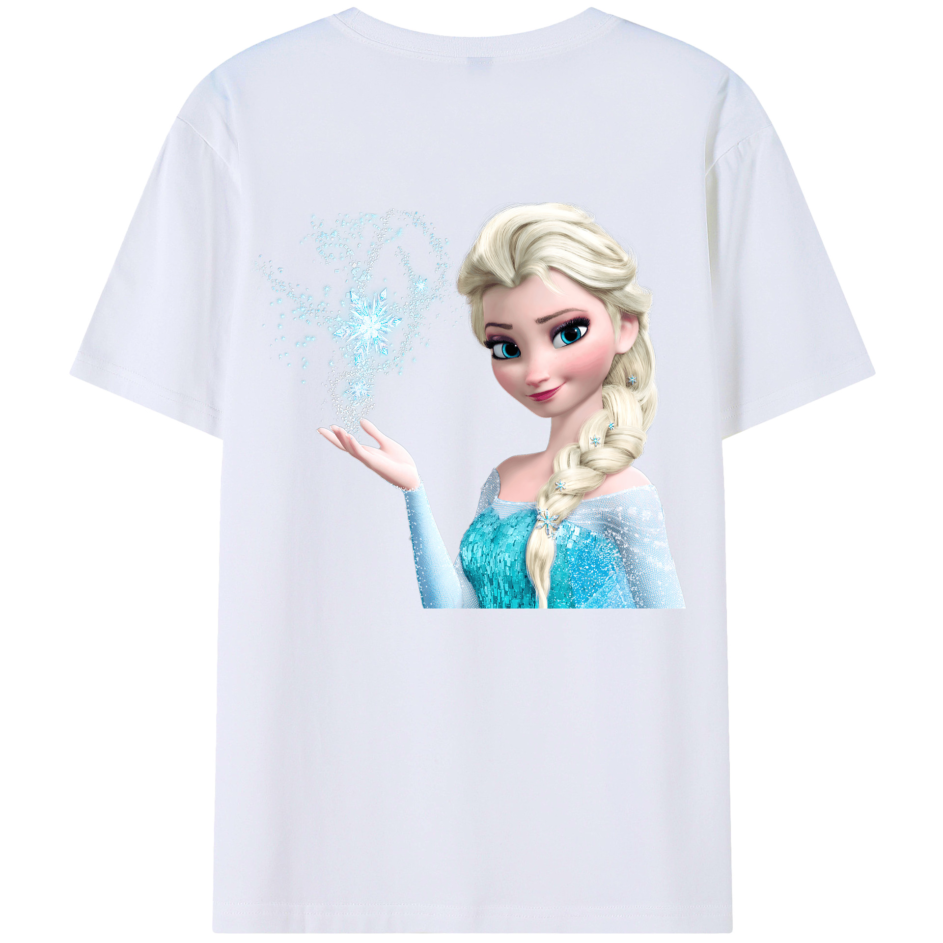 （画像用） アナと雪の女王 アンナ エルサ Frozen Anna Elsa 綿100％半袖Tシャツ（背面プリント）