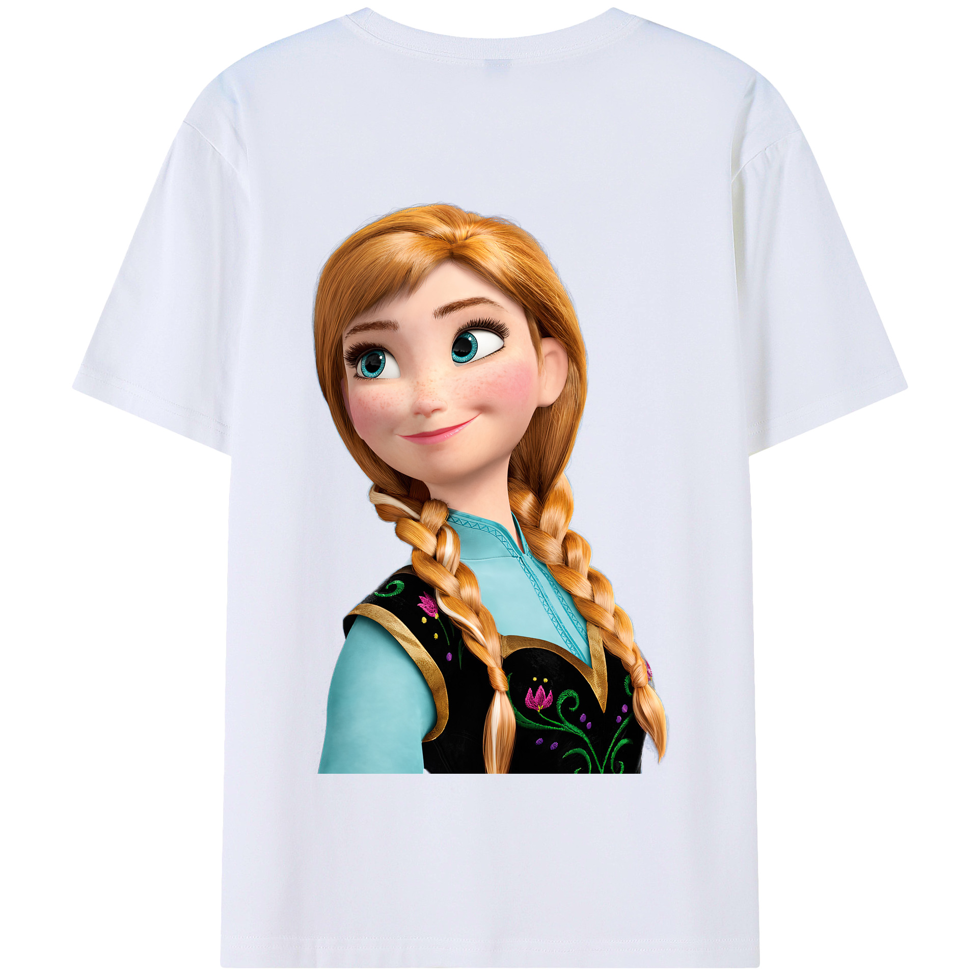 （画像用） アナと雪の女王 アンナ エルサ Frozen Anna Elsa 綿100％半袖Tシャツ（背面プリント）