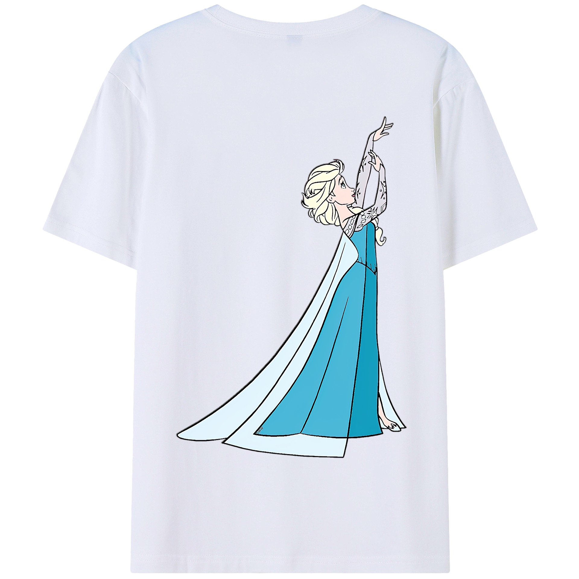 （画像用） アナと雪の女王 アンナ エルサ Frozen Anna Elsa 綿100％半袖Tシャツ（背面プリント）