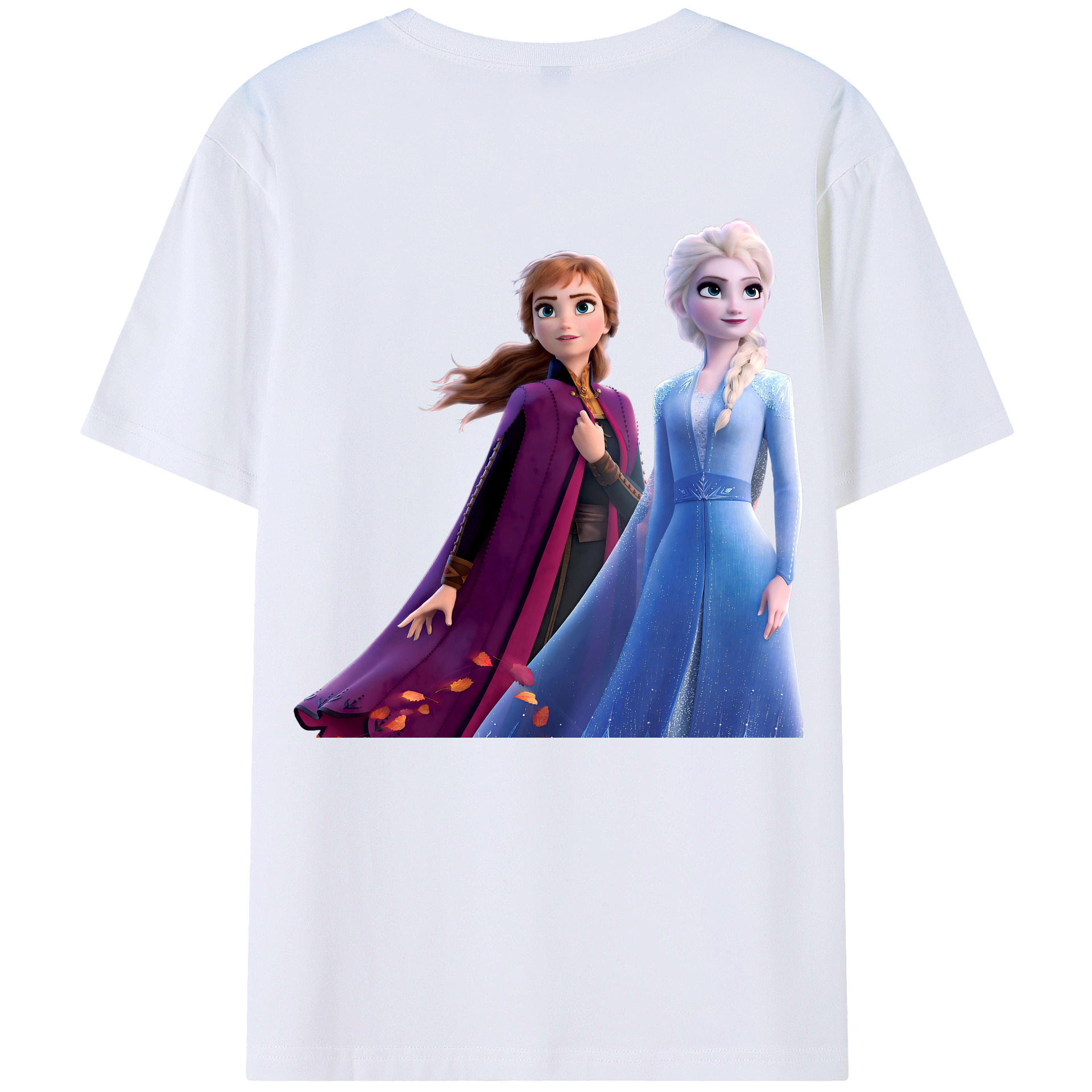 （画像用） アナと雪の女王 アンナ エルサ Frozen Anna Elsa 綿100％半袖Tシャツ（背面プリント）
