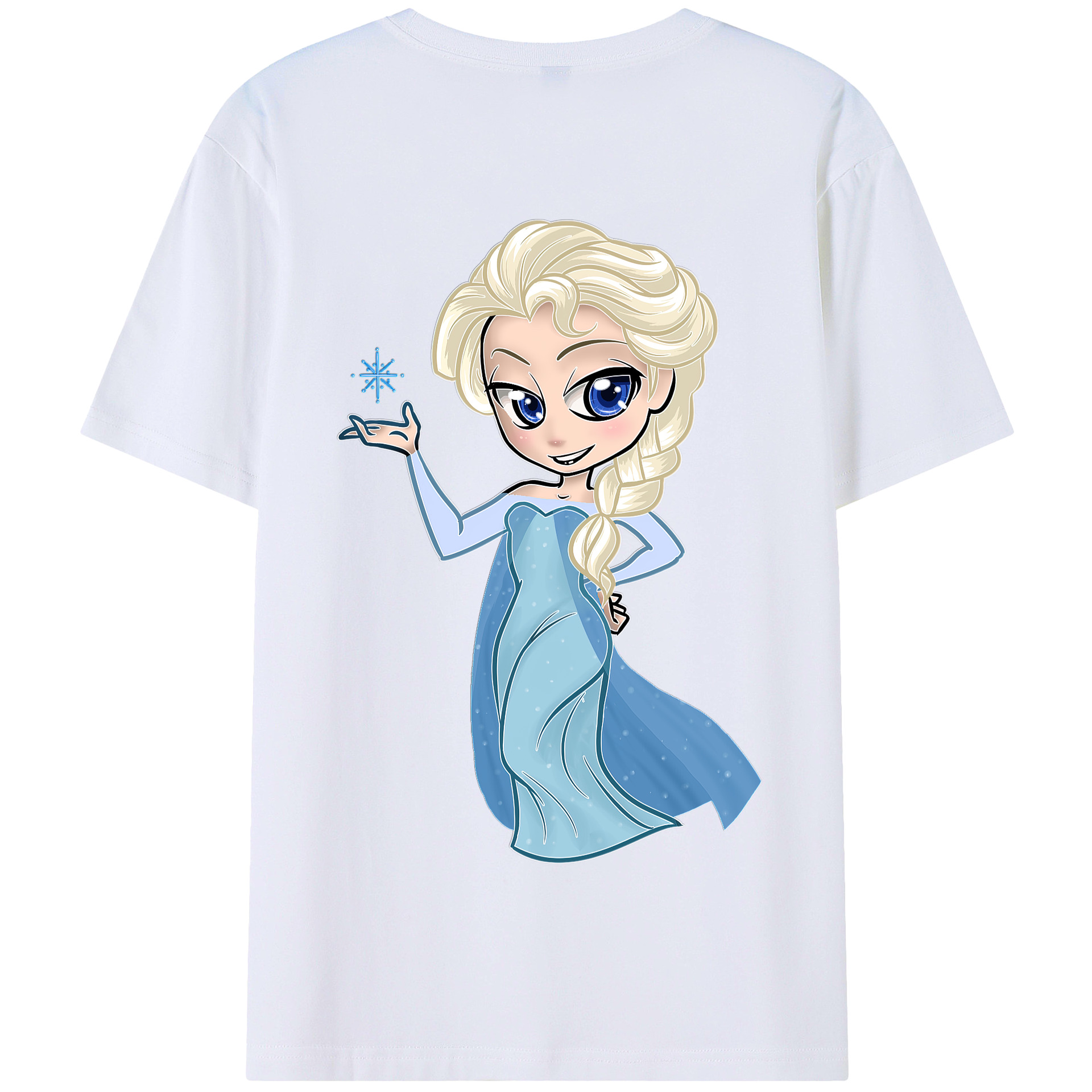 （画像用） アナと雪の女王 アンナ エルサ Frozen Anna Elsa 綿100％半袖Tシャツ（背面プリント）
