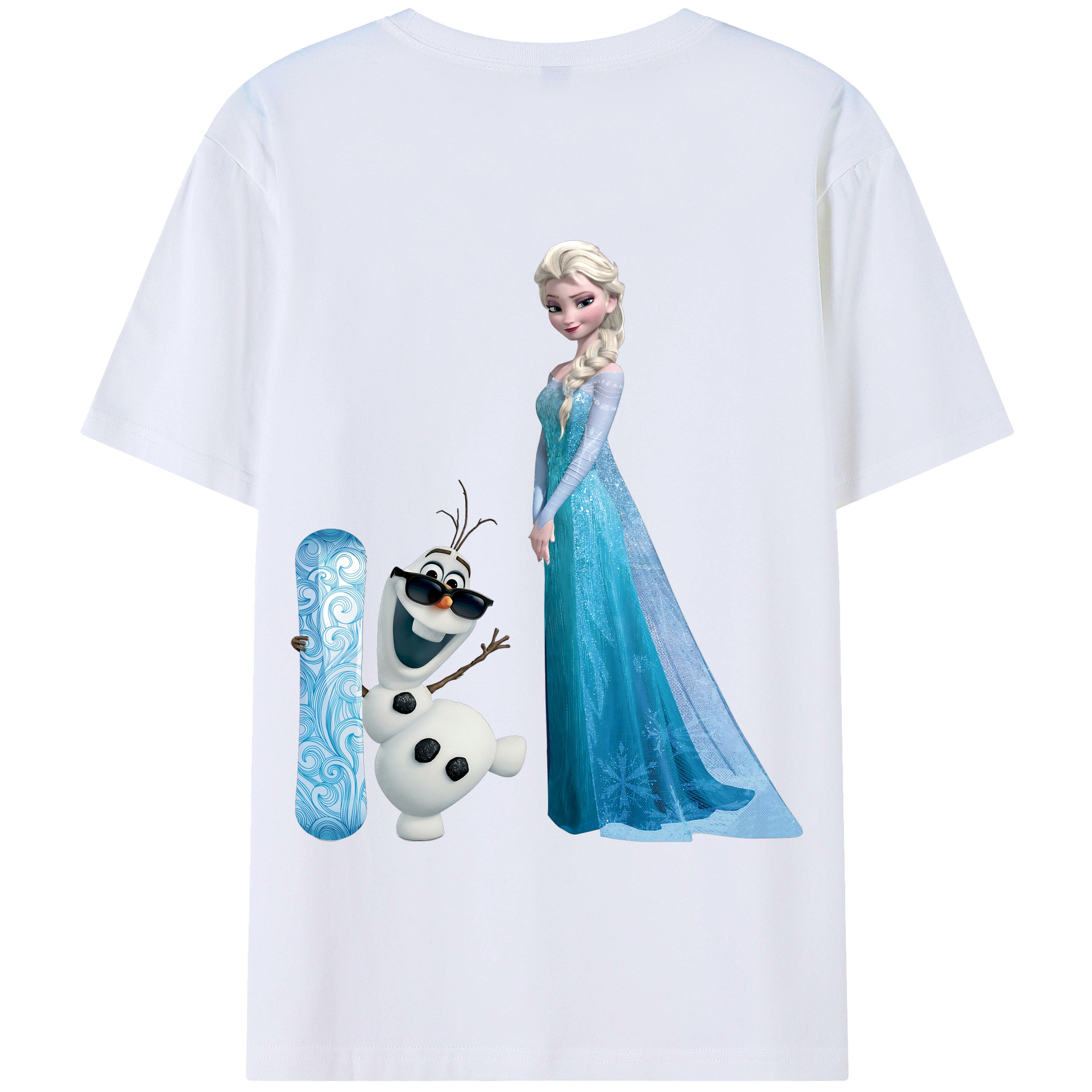 （画像用） アナと雪の女王 アンナ エルサ Frozen Anna Elsa 綿100％半袖Tシャツ（背面プリント）